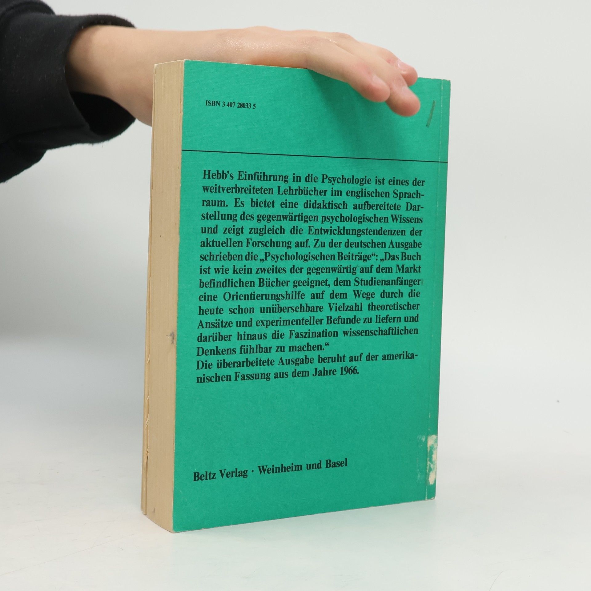 Donald O. Hebb Einführung in die moderne Psychologie