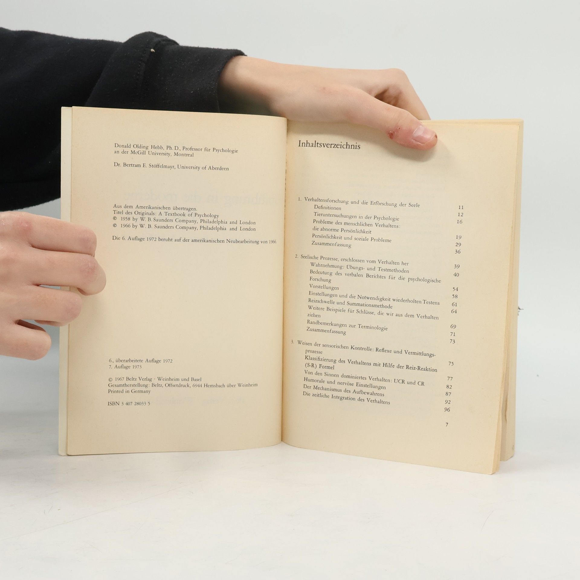Donald O. Hebb Einführung in die moderne Psychologie