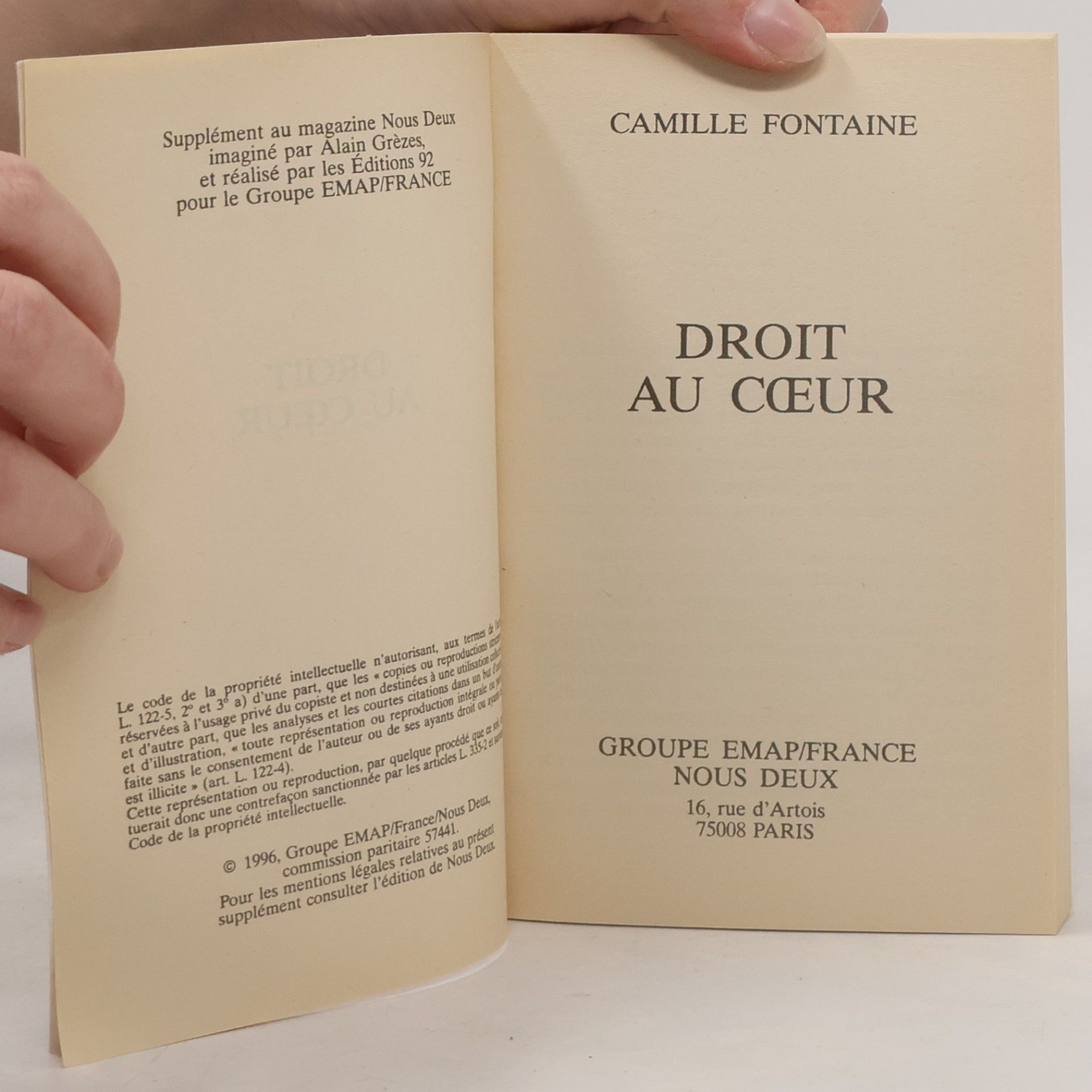 Camille Fontaine Droit au coeur