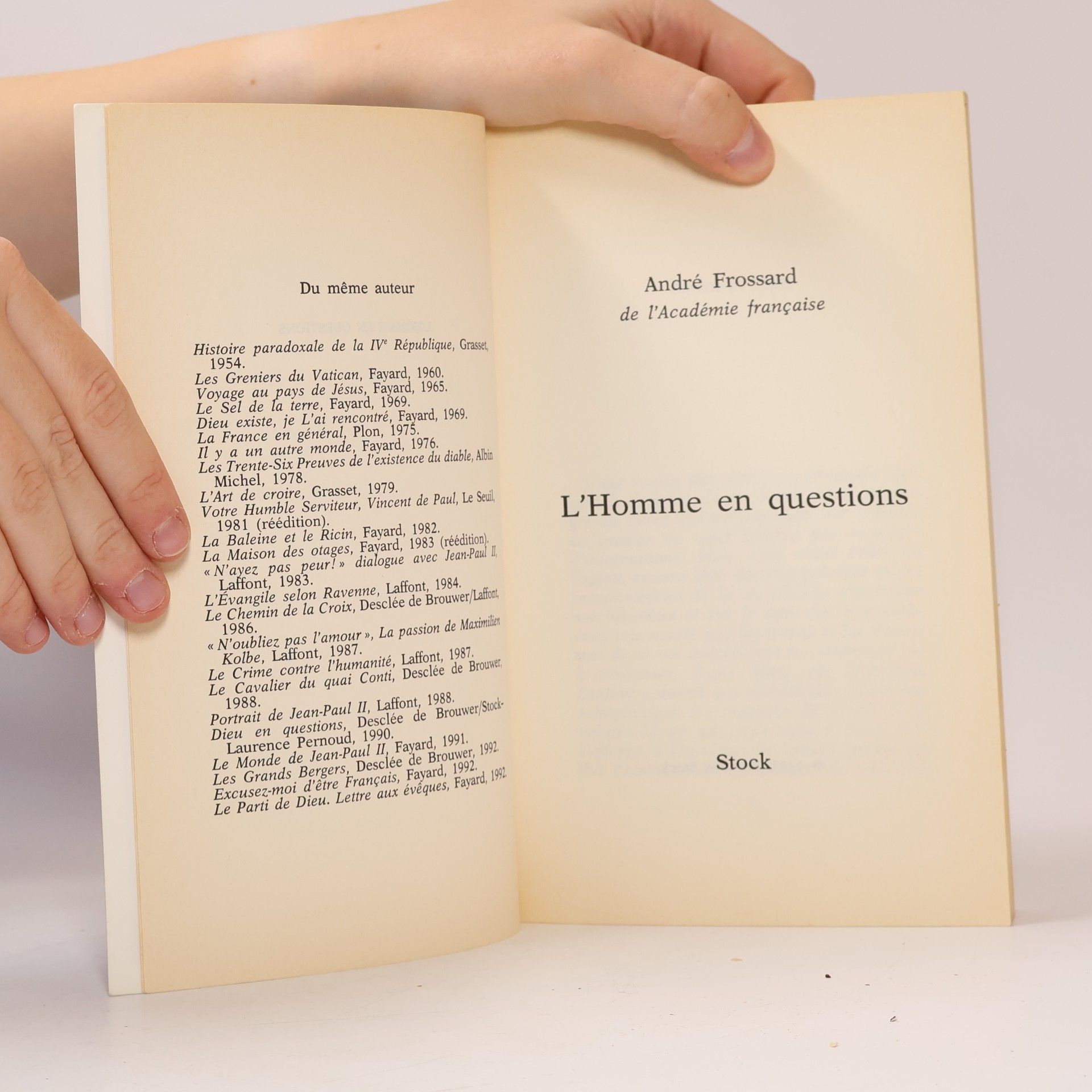 André Frossard L'homme en questions