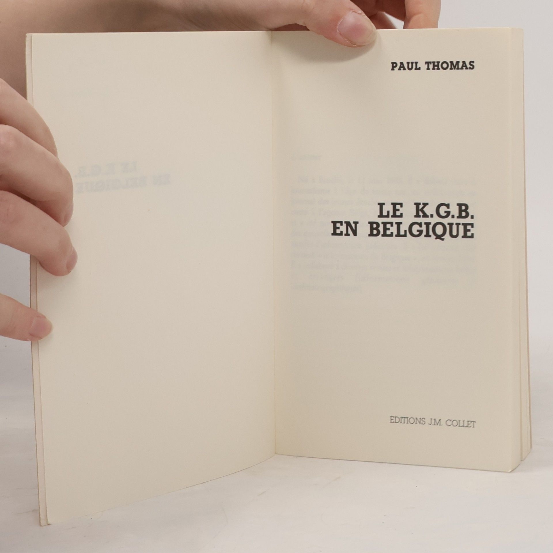 Paul Thomas Le K.G.B. en Belgique