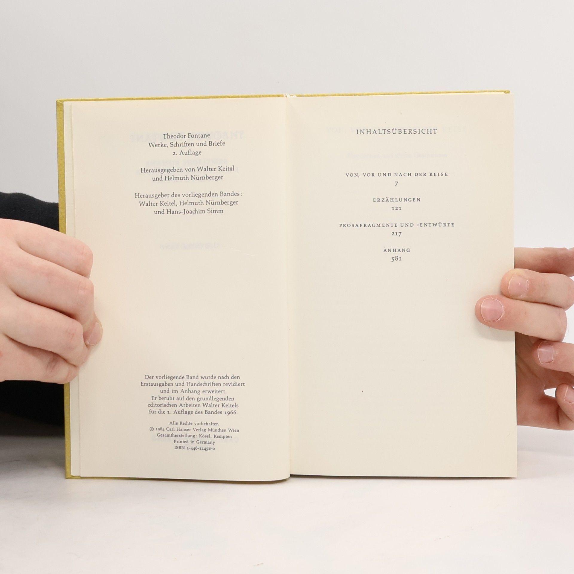 Theodor Fontane Werke, Schriften und Briefe I/7