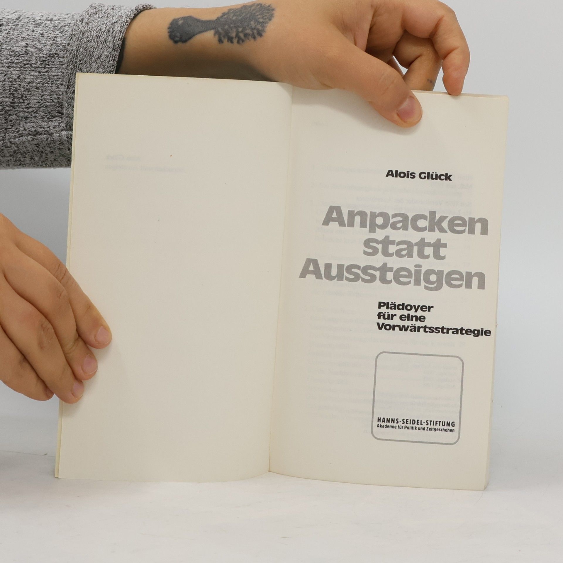 Alois Glück Anpacken statt Aussteigen
