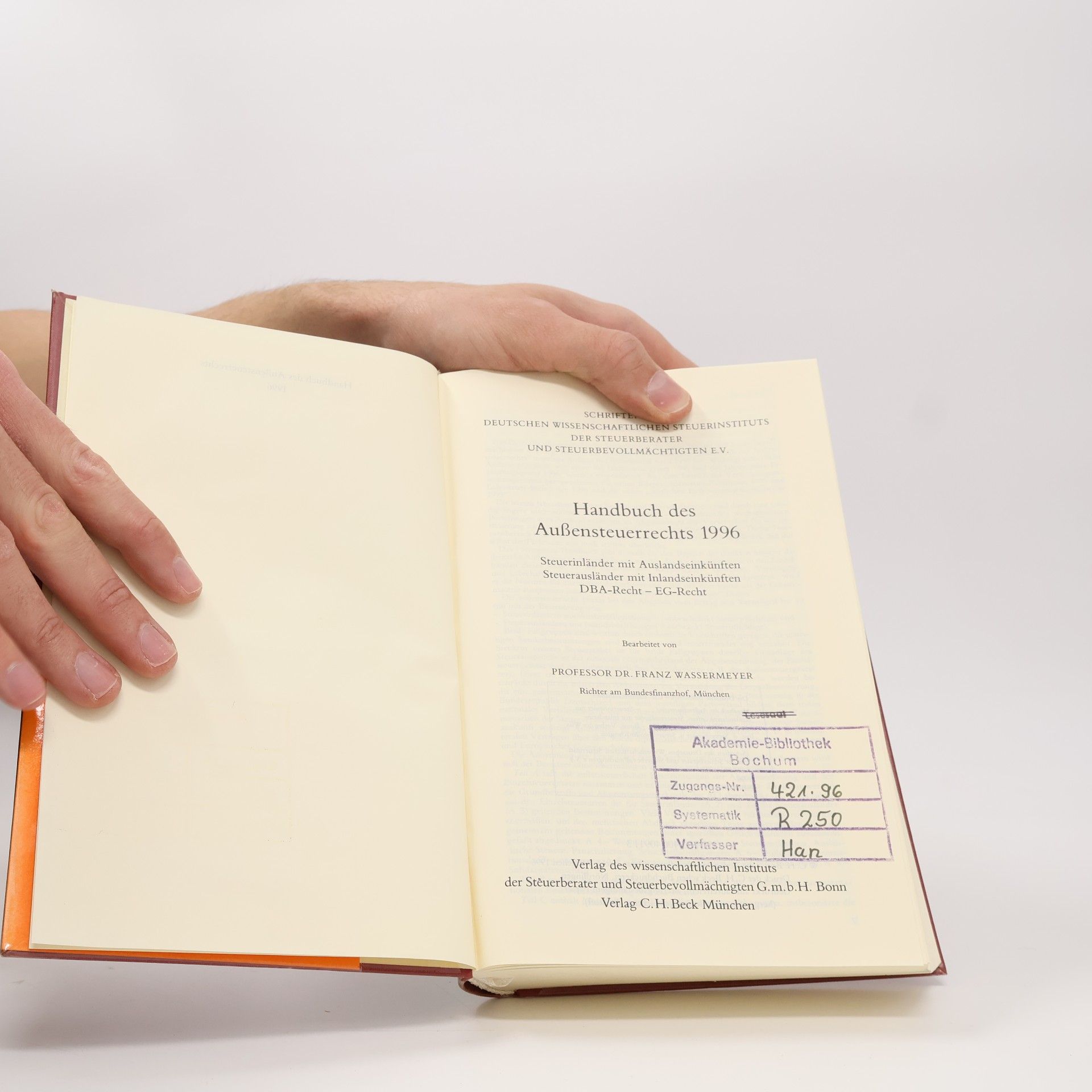 Franz Wassermeyer Handbuch des Außensteuerrechts 1996