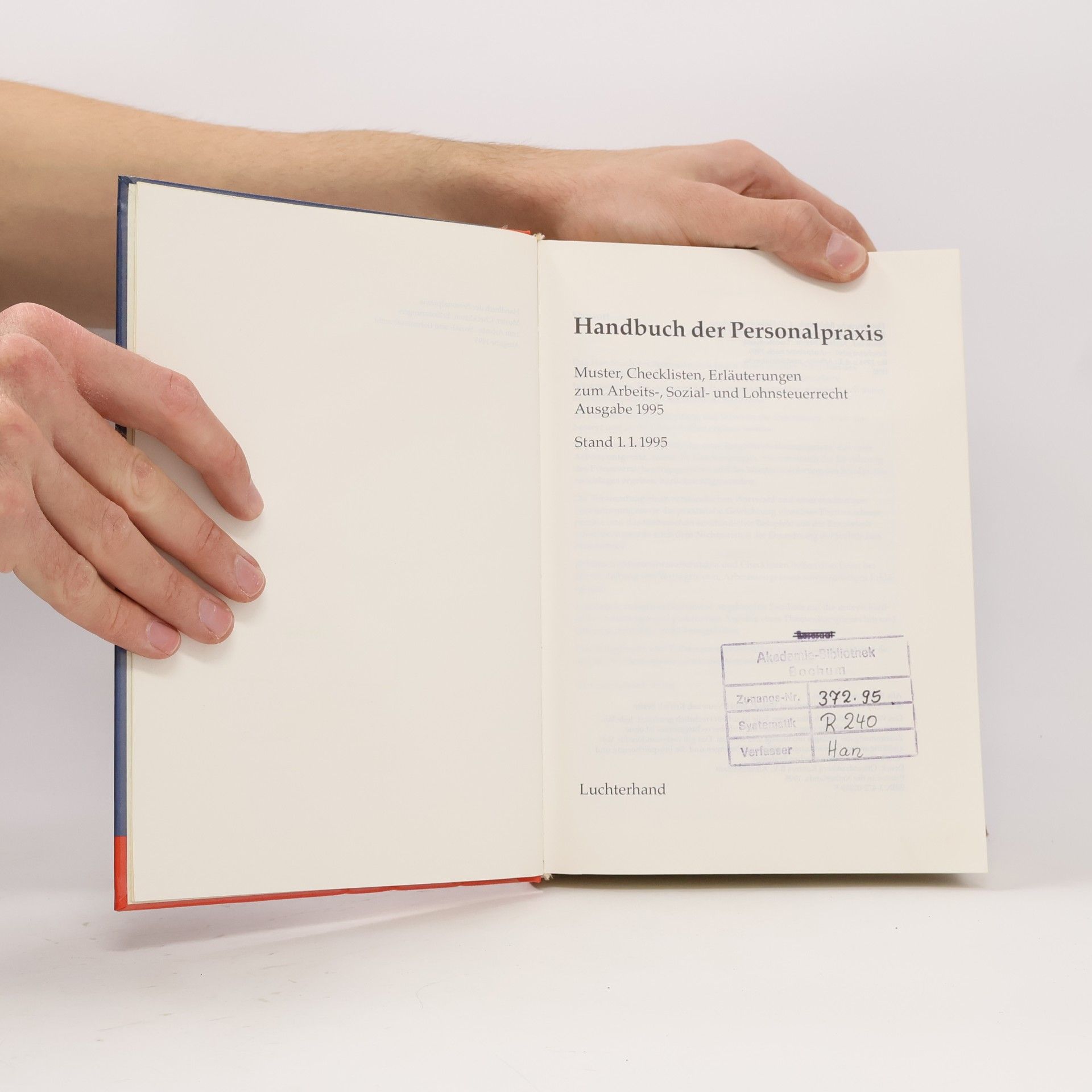 Handbuch der Personalpraxis 1995