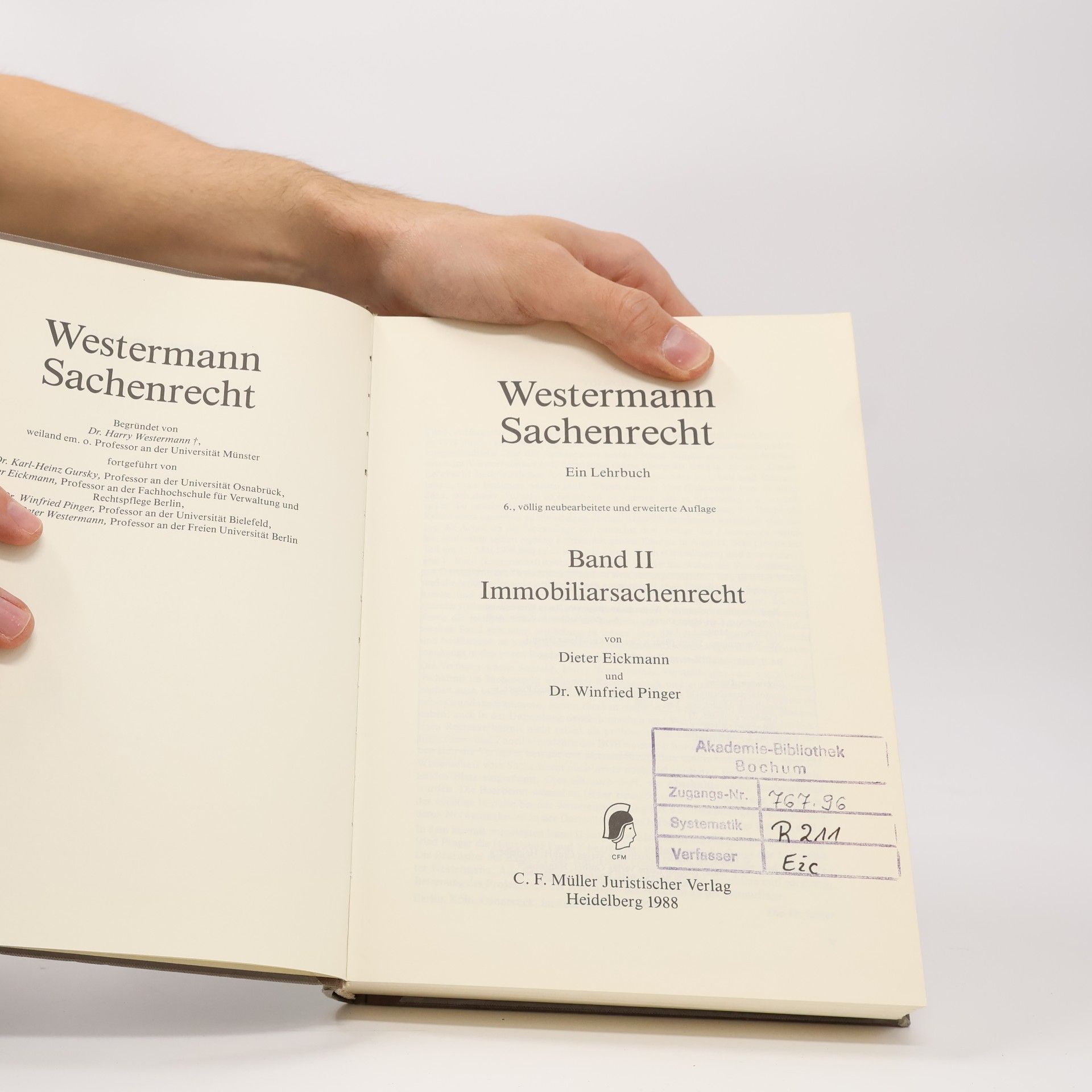 Dieter Eickmann Westermann Sachenrecht II.