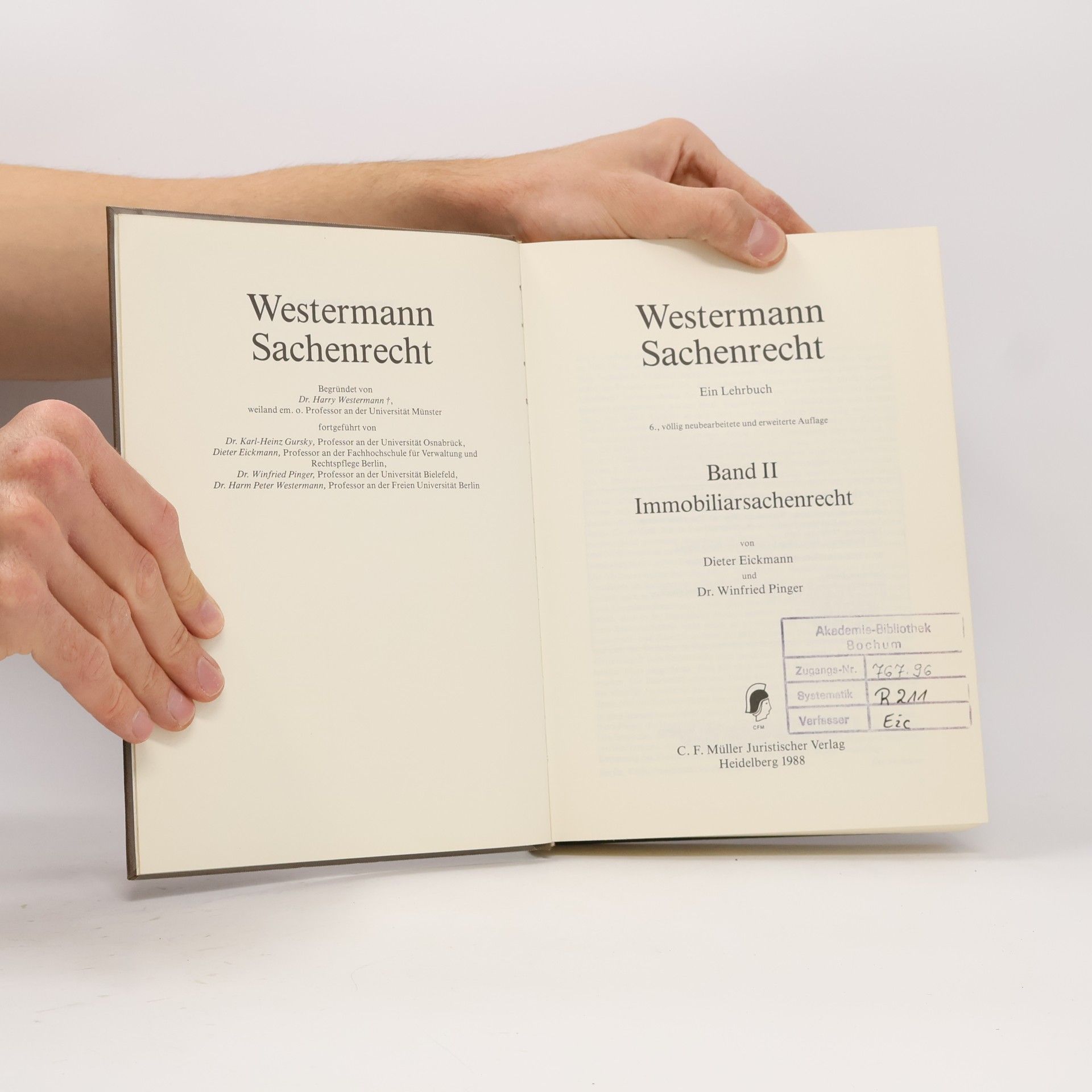 Dieter Eickmann Westermann Sachenrecht II.