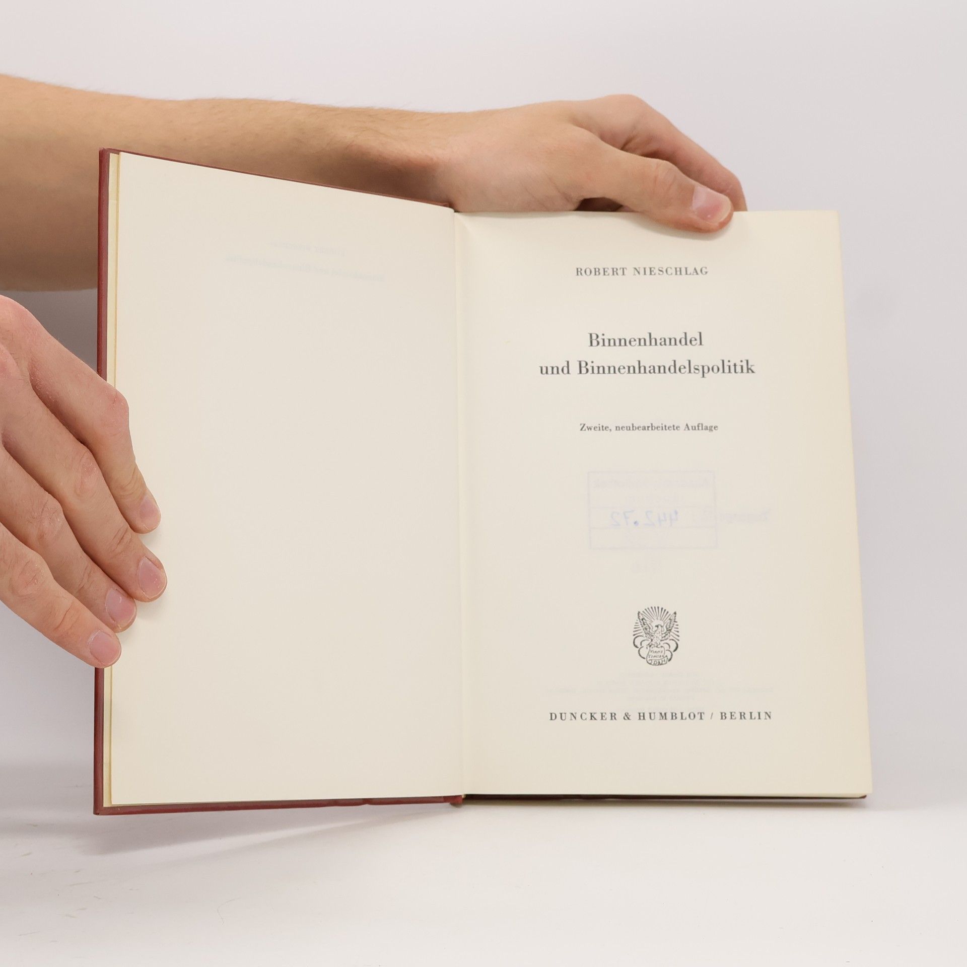 Robert Nieschlag Binnenhandel und Binnenhandelspolitik