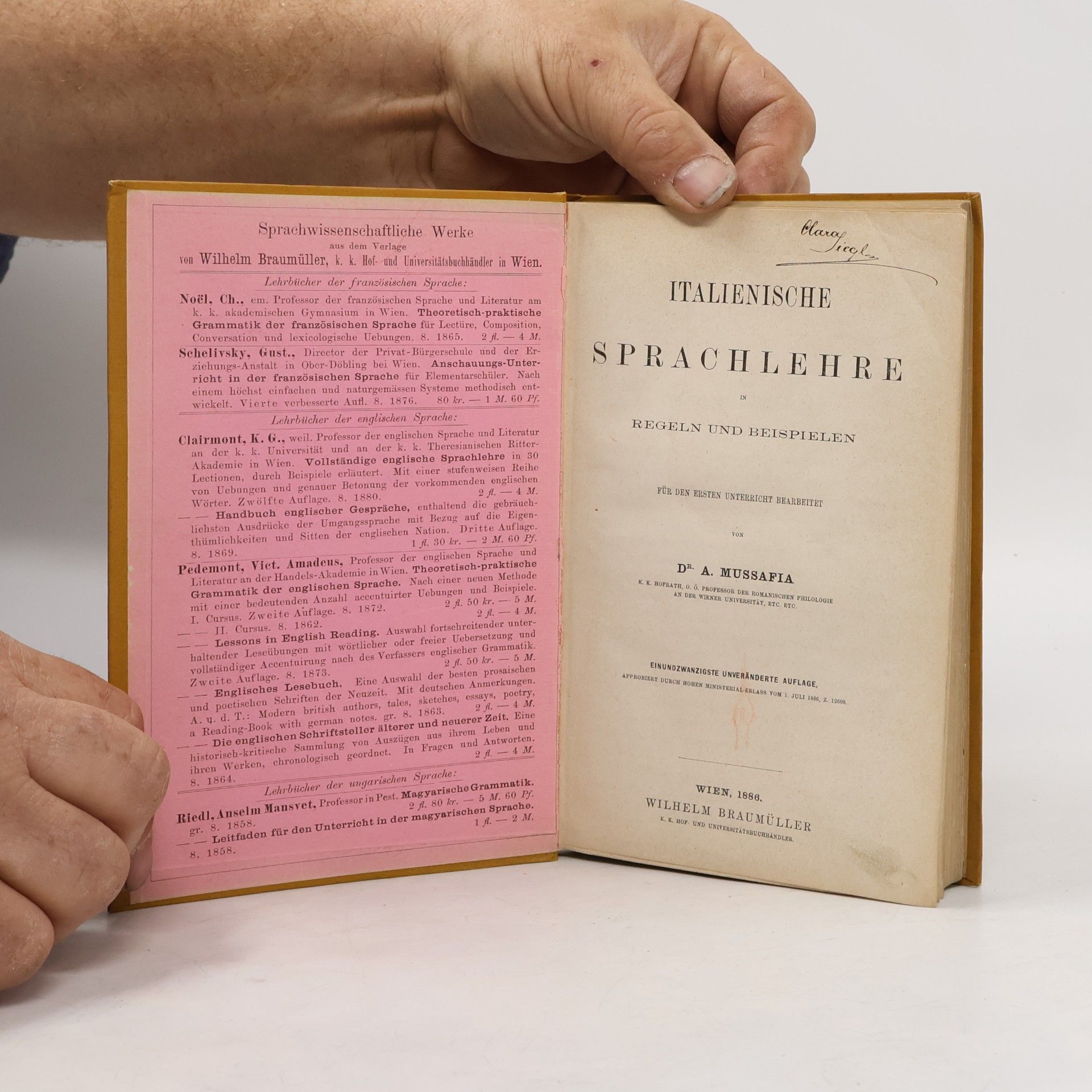 Adolf Mussafia Italienische Sprachlehre