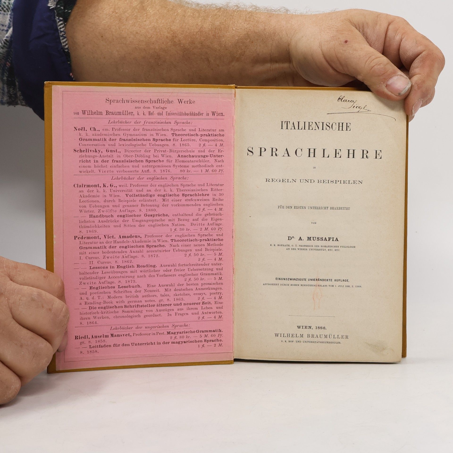Adolf Mussafia Italienische Sprachlehre