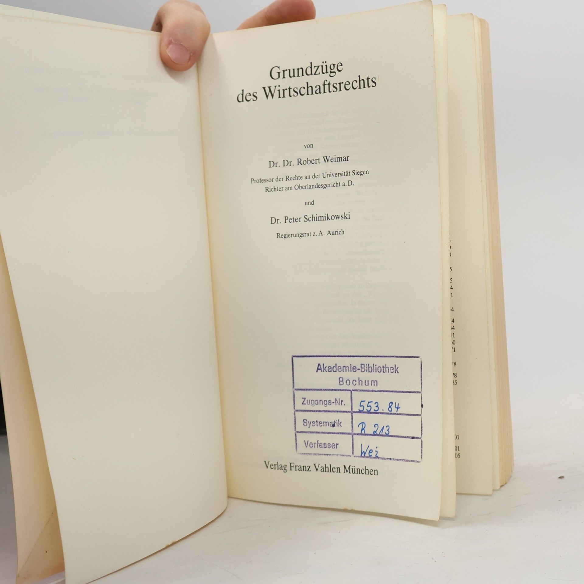 Robert Weimar Lernbücher für Wirtschaft und Recht: Grundzüge des Wirtschaftsrechts