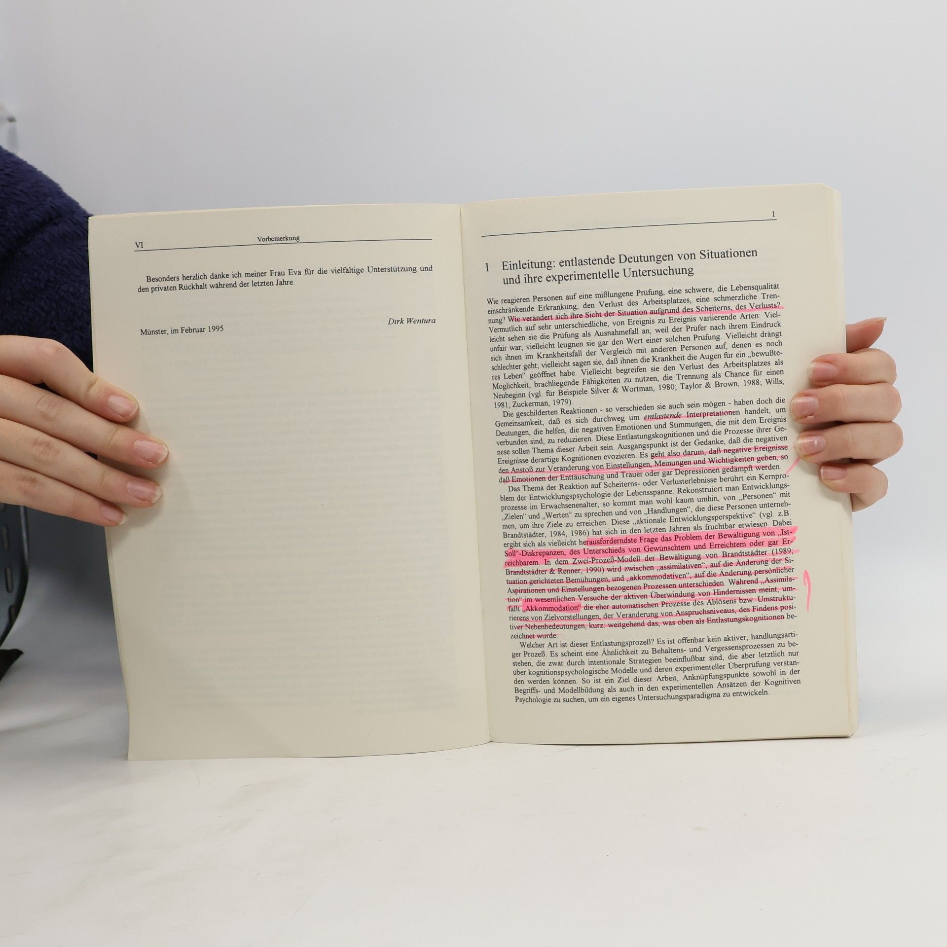 Dirk Wentura Fortschritte der psychologischen Forschung - 25: Verfügbarkeit entlastender Kognitionen