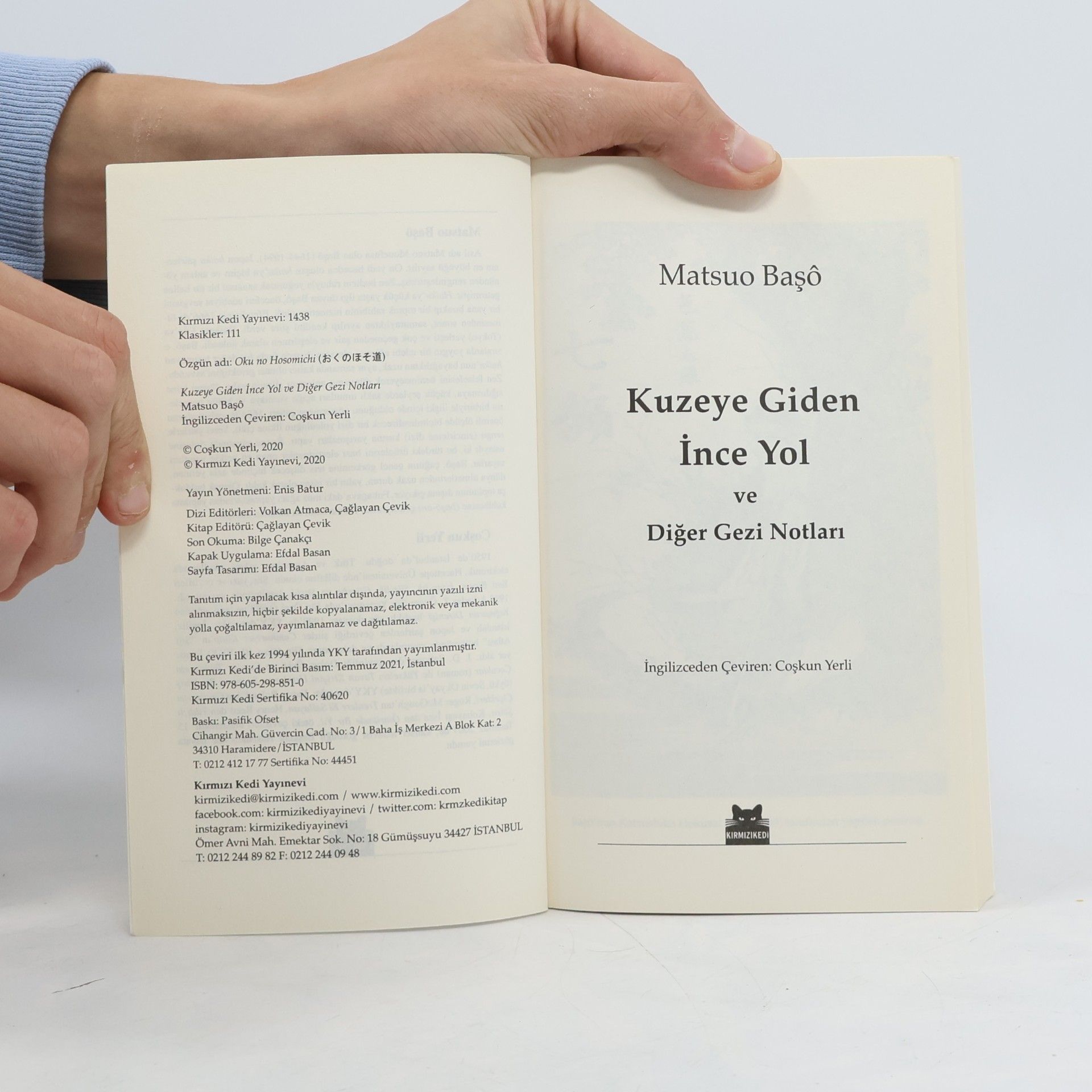 Bashō Matsuo Kırmızı Kedi Klasikler: Kuzeye Giden İnce Yol ve Diğer Gezi Notları