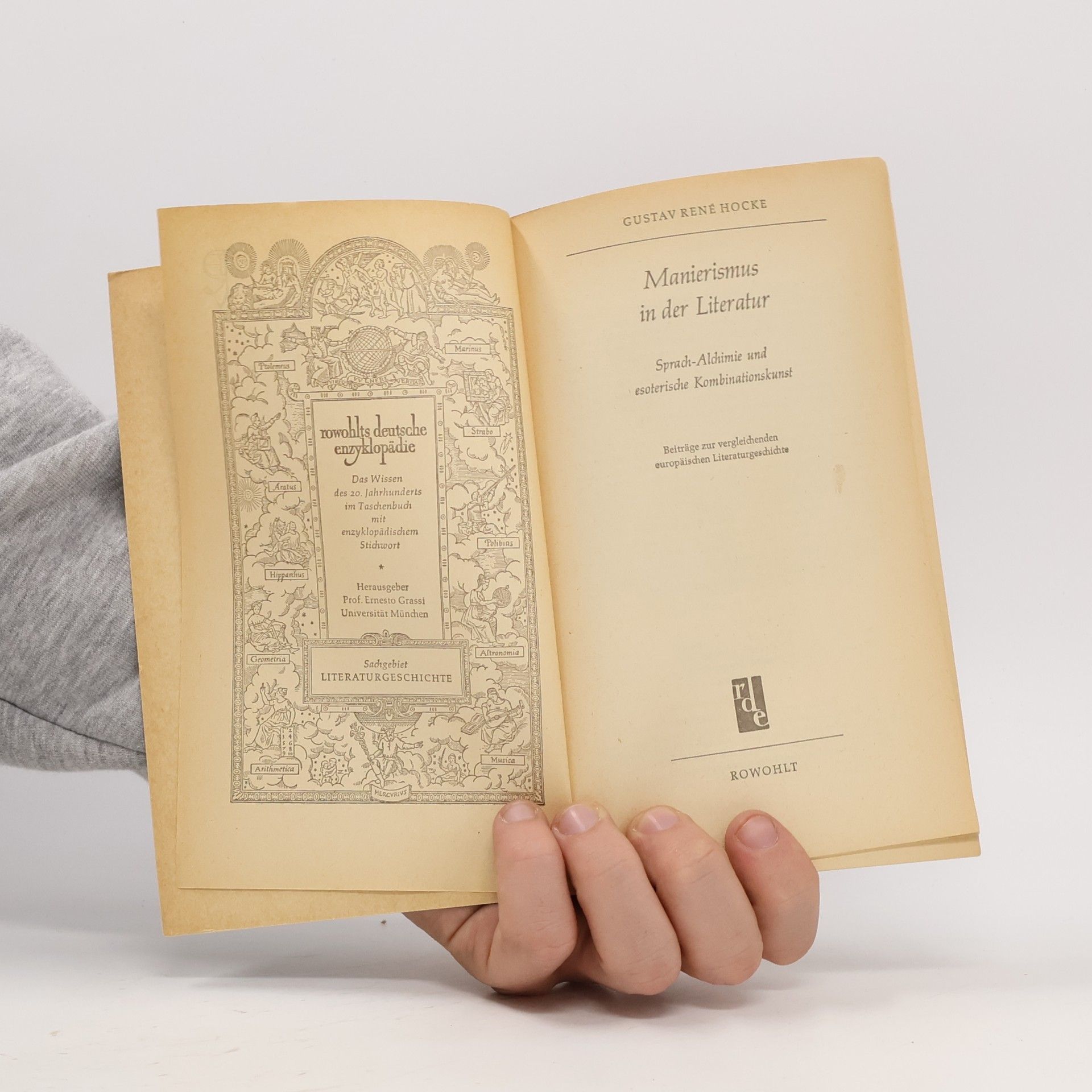 Gustav René Hocke Manierismus in der Literatur
