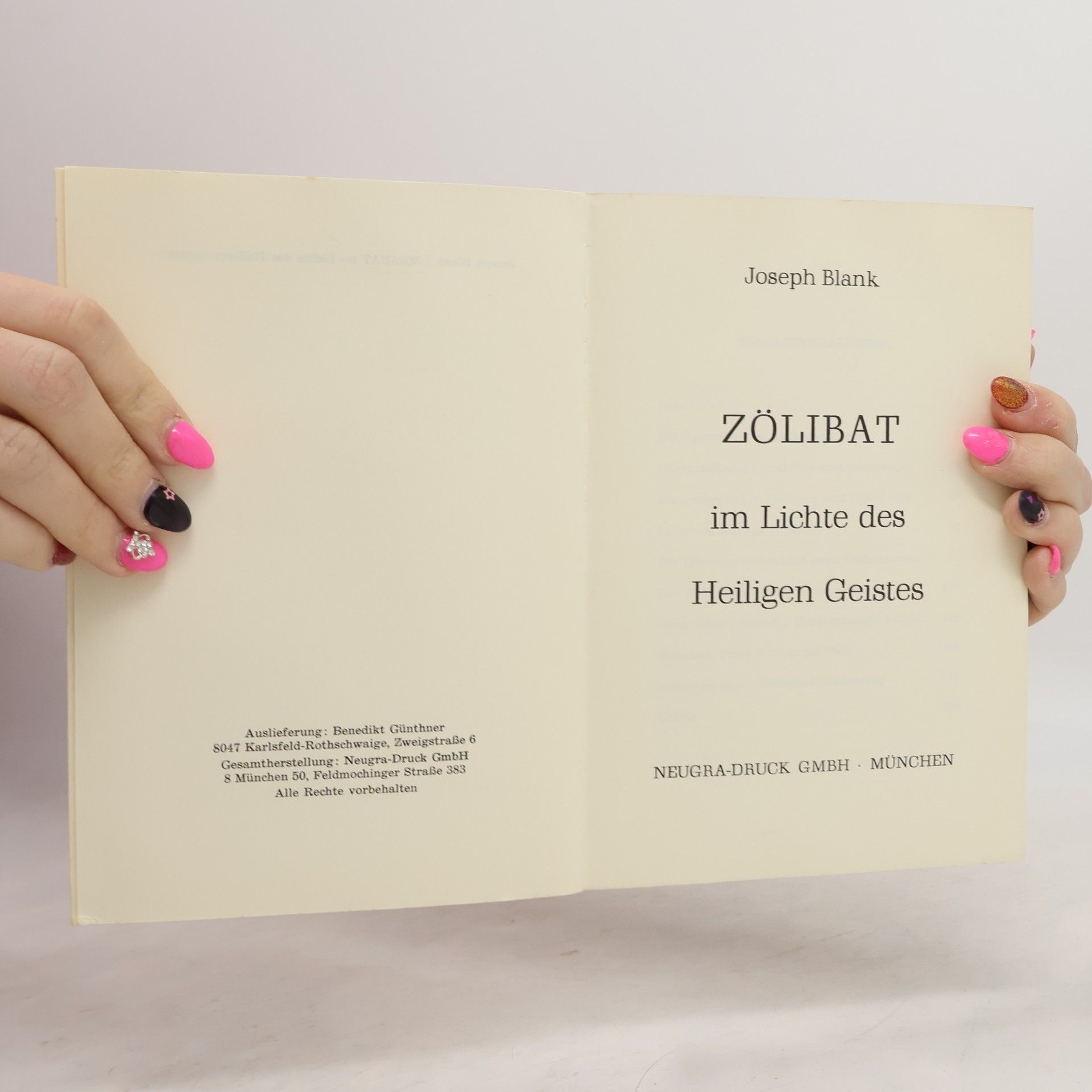 Joseph P. Blank Zölibat im Lichte des Heiligen Geistes