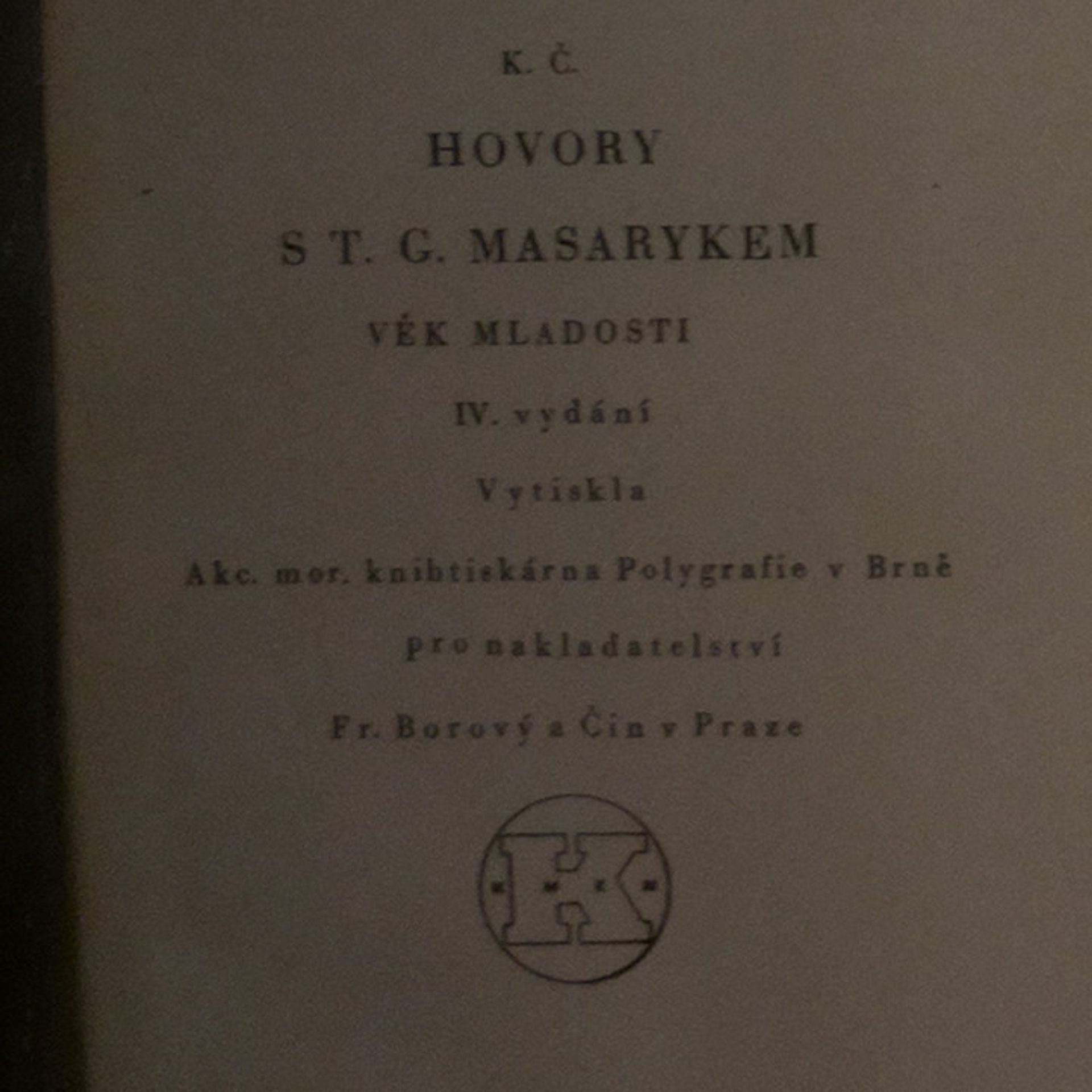 Karel Čapek Hovory s T. G. Masarykem I-II