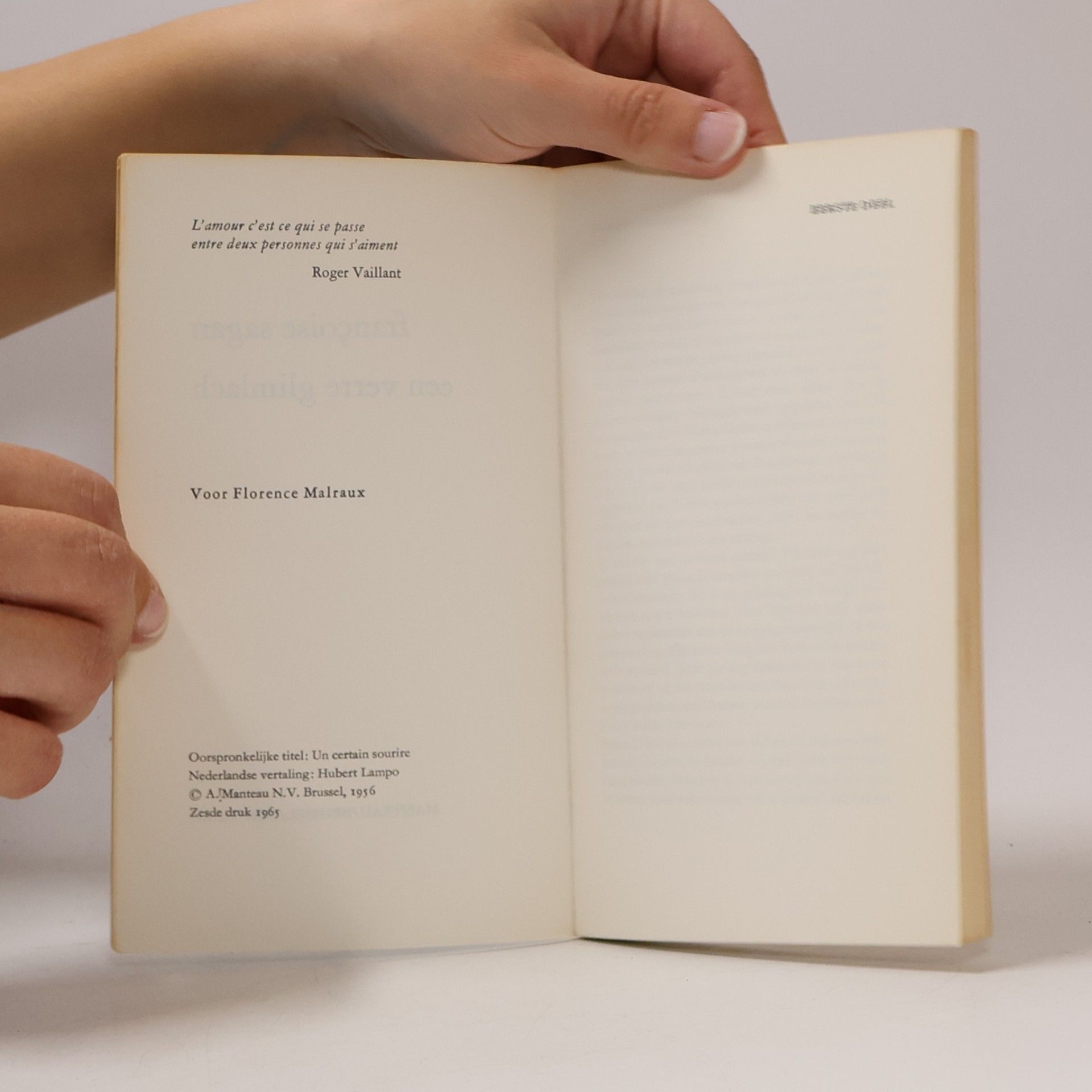 Françoise Sagan Een verre glimlach