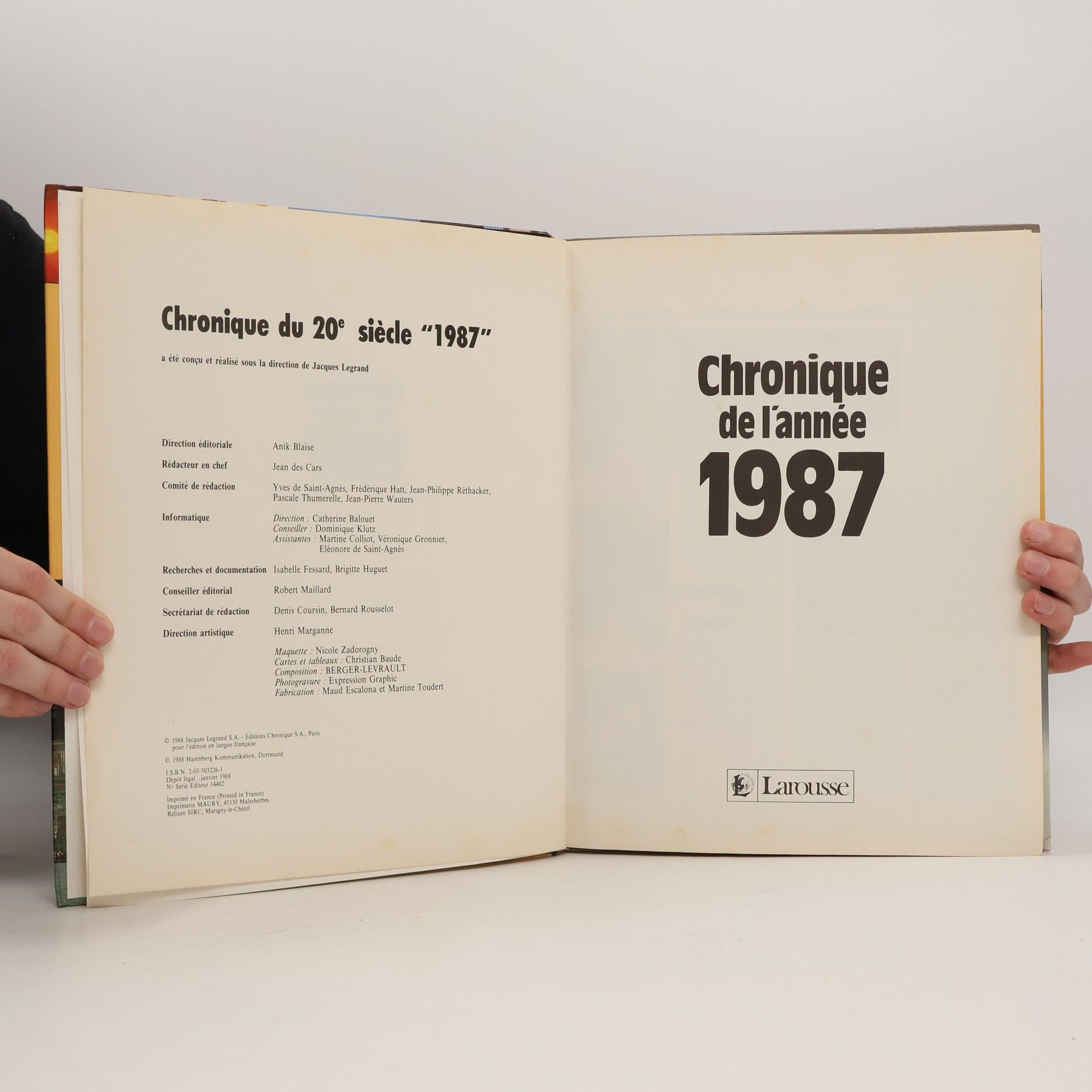 Autorenkollektiv Chroniques: Chronique du 20e siècle. 1987