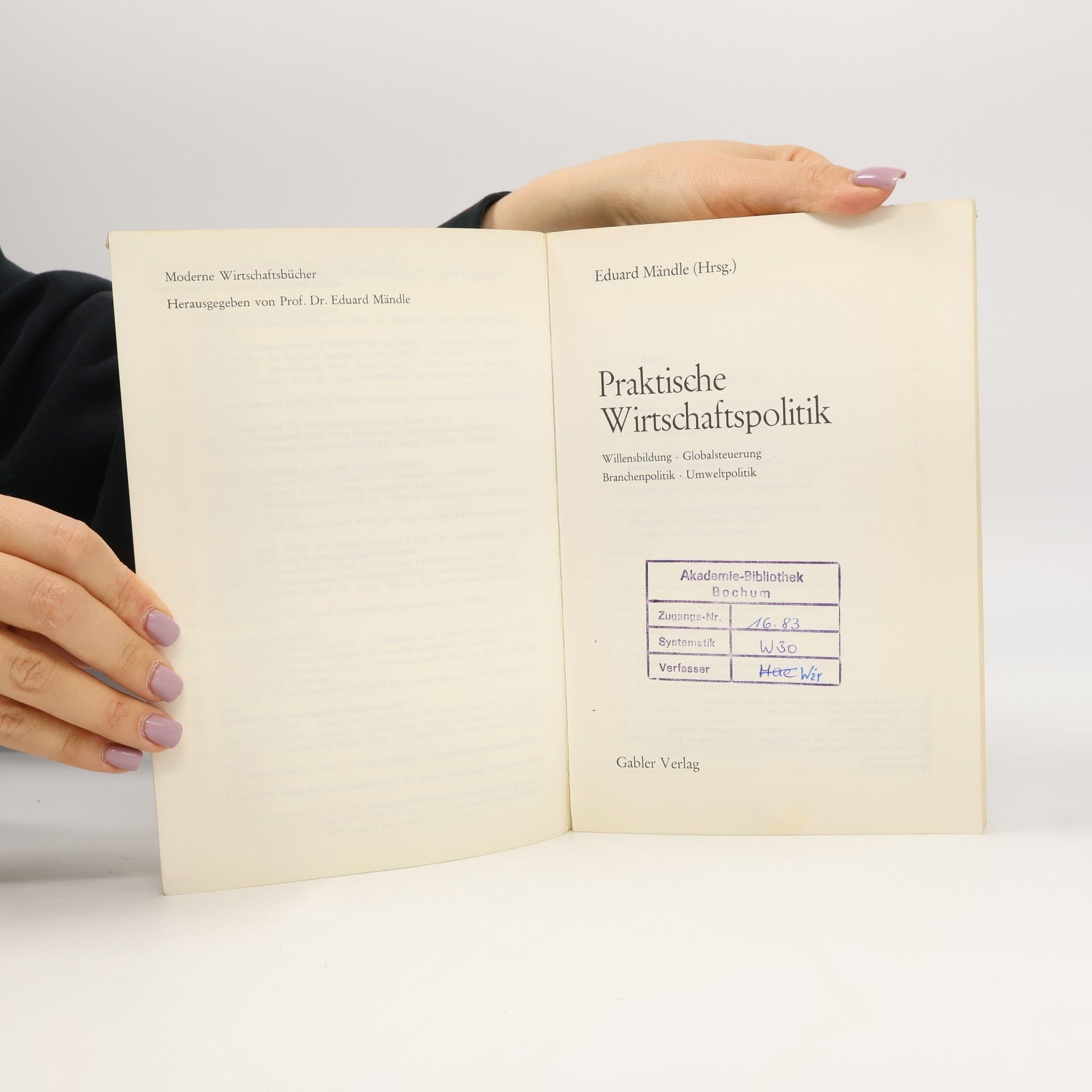 Eduard Mändle Moderne Wirtschaftsbücher: Praktische Wirtschaftspolitik