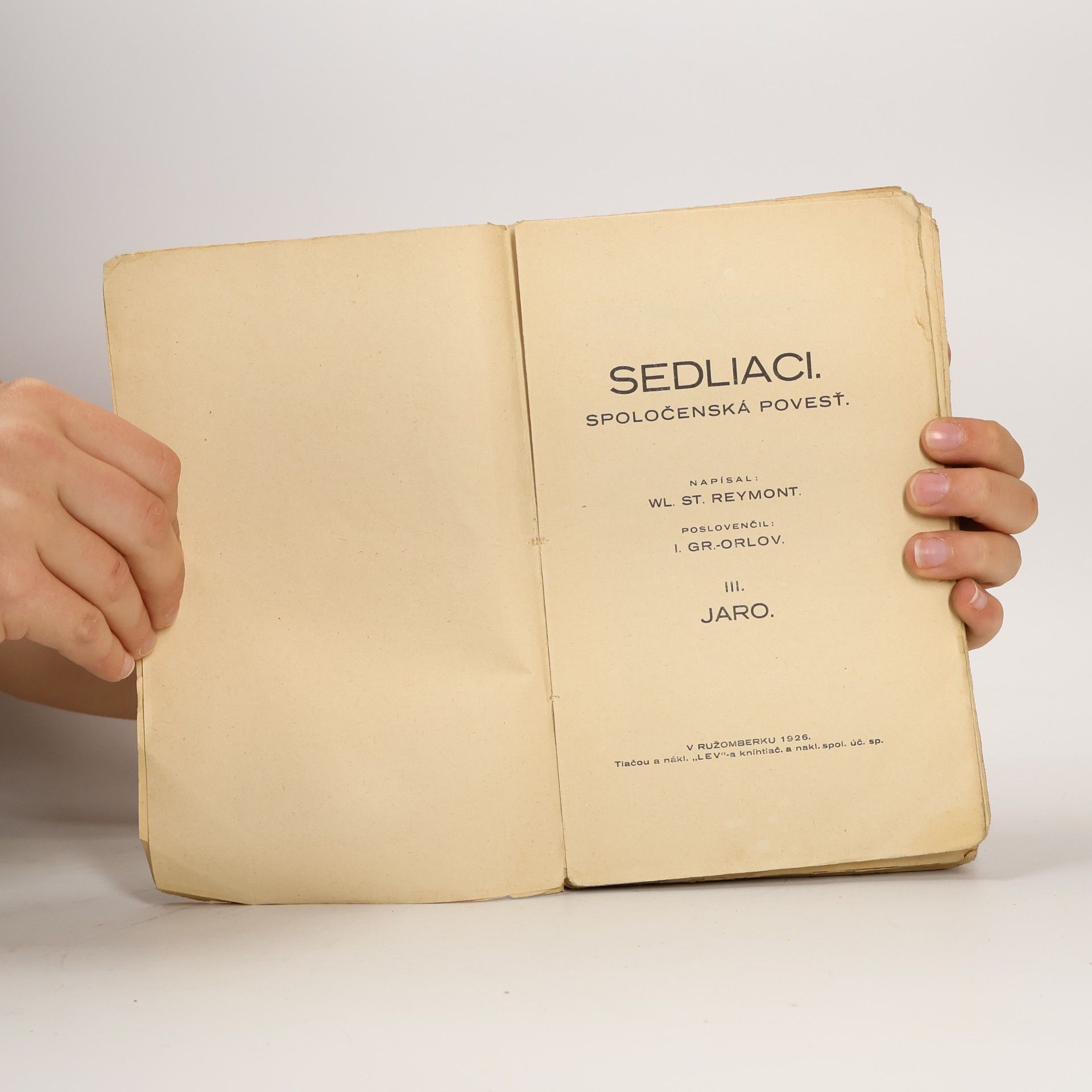 Wl. St. Reymont Sedliaci. III. Jaro