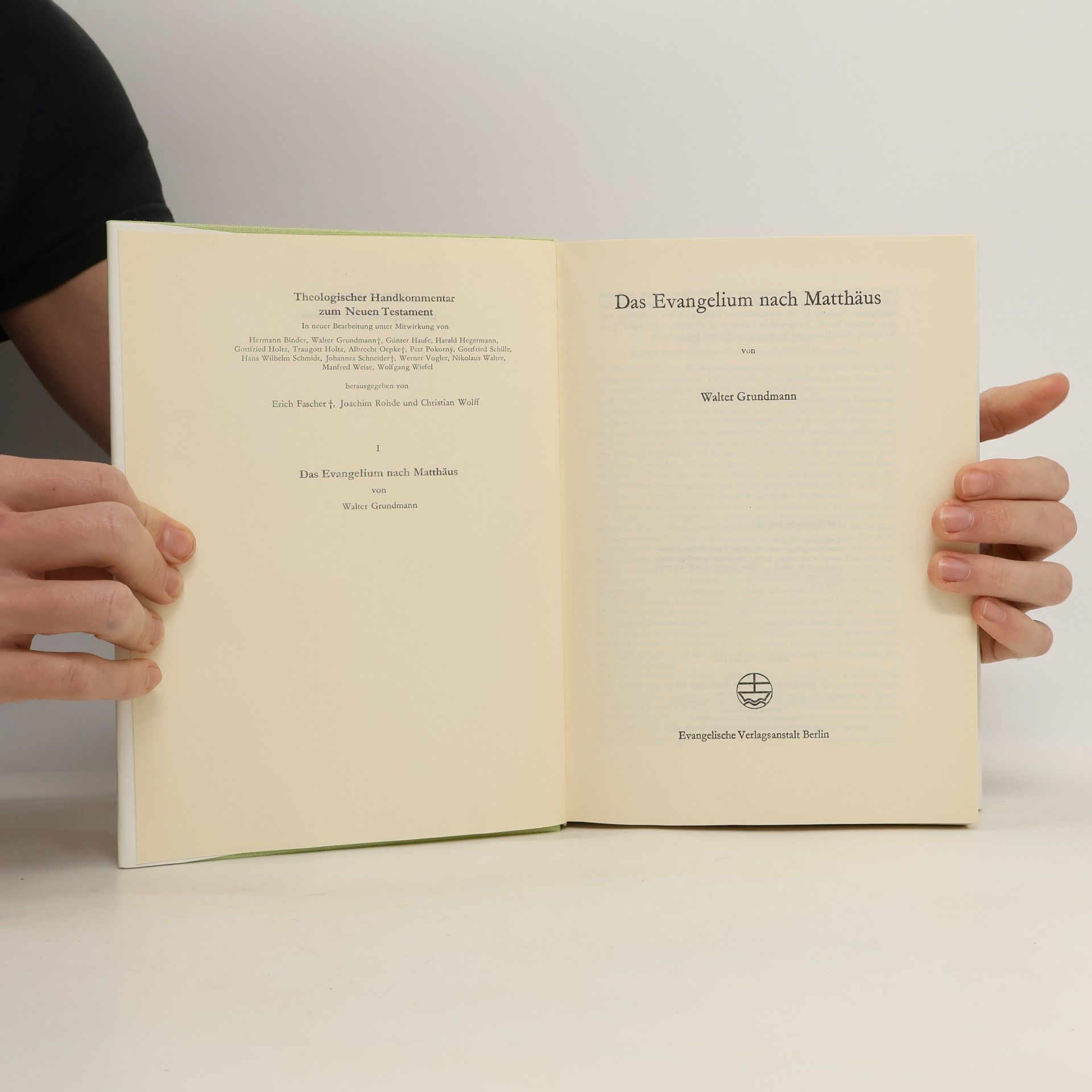 Walter Grundmann Theologischer Handkommentar zum Neuen Testament - 1: Das Evangelium nach Matthäus