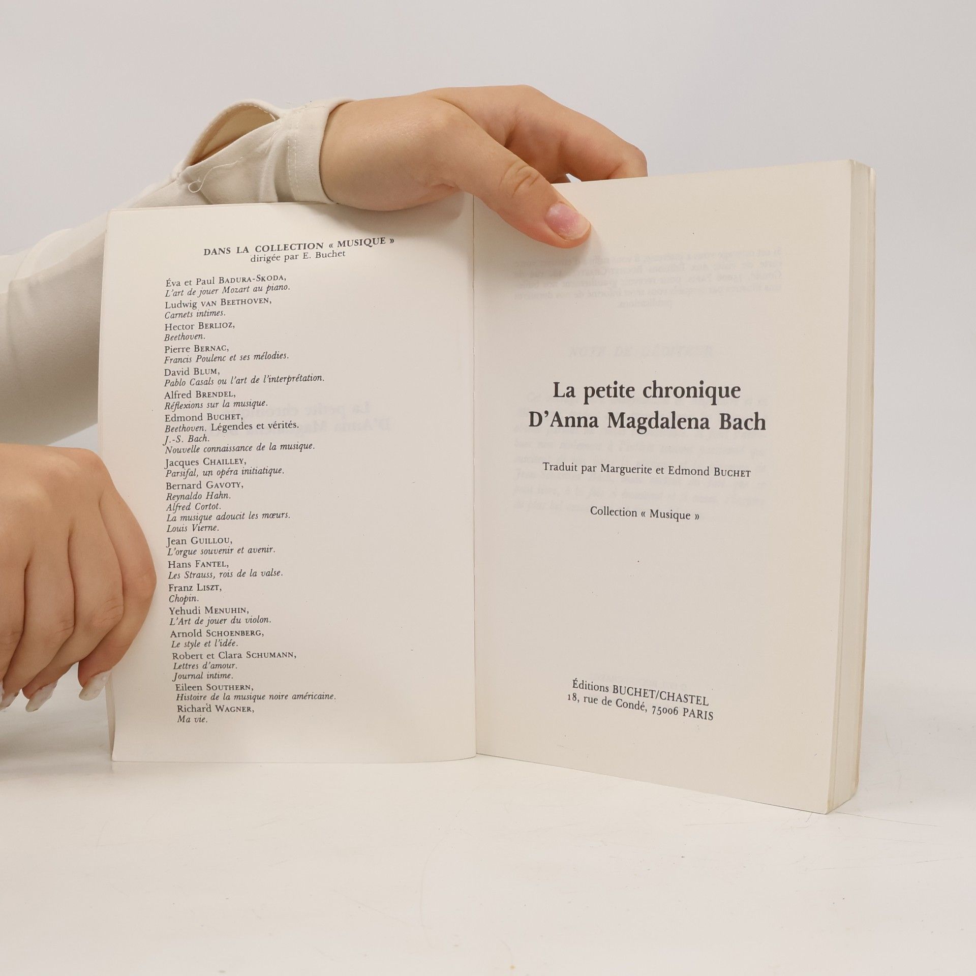 Marguerite Buchet La petite chronique d'Anna Magdalena Bach