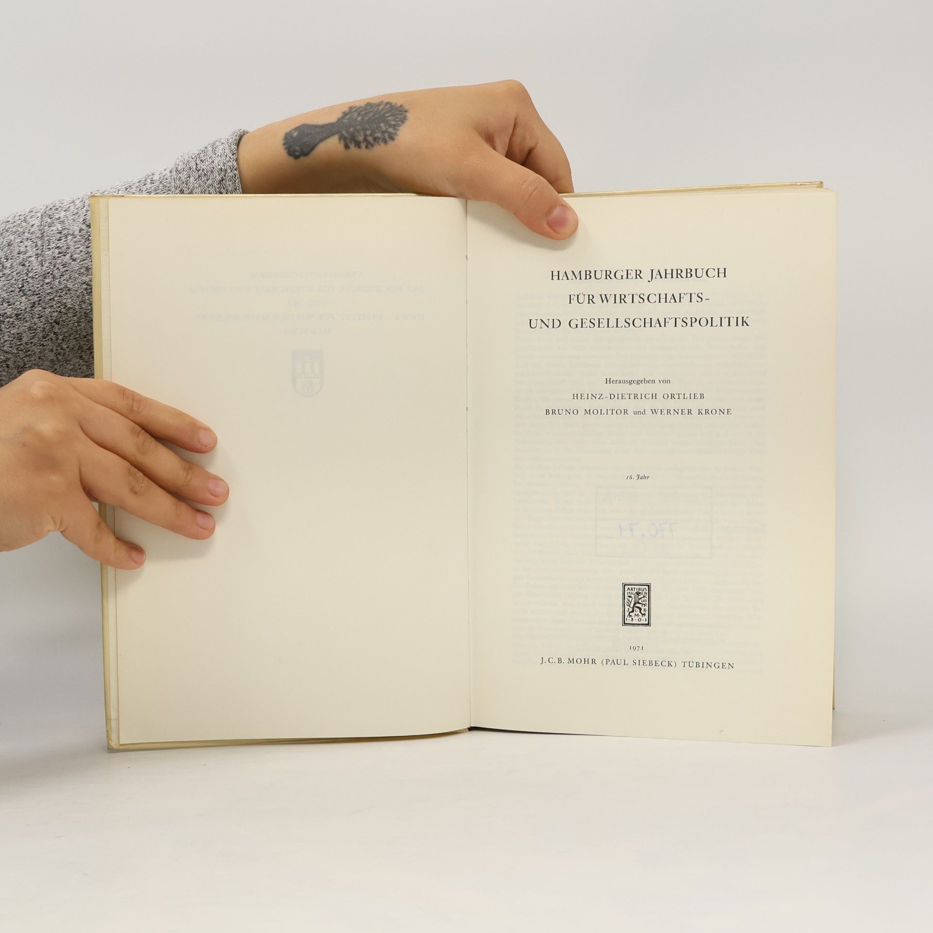 Heinz-Dietrich Ortlieb Hamburger Jahrbuch für Wirtschafts- und Gesellschaftspolitik 16