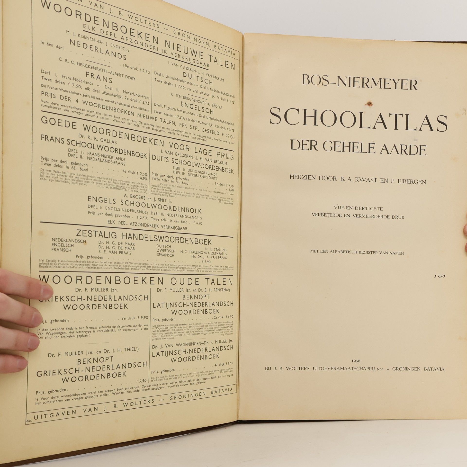 R. P. Bos Schoolatlas der gehele aarde