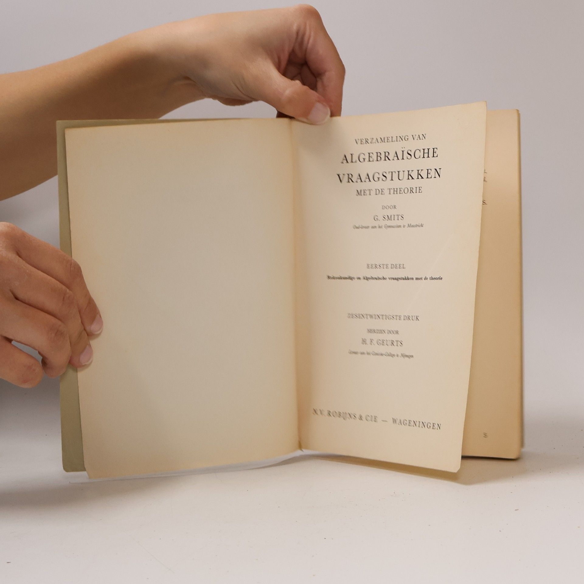 Various authors Verzameling van rekenkundige en algebraïsche vraagstukken
