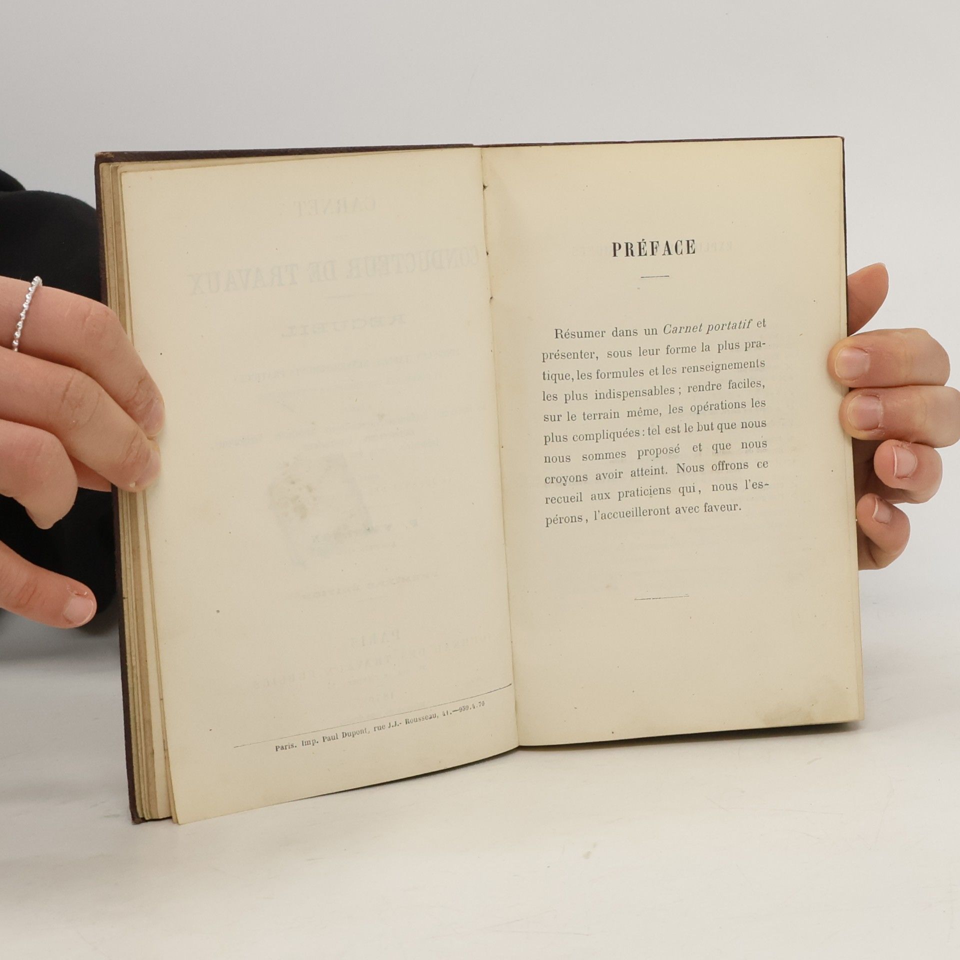 F. Vasselon Carnet du conducteur des Travaux