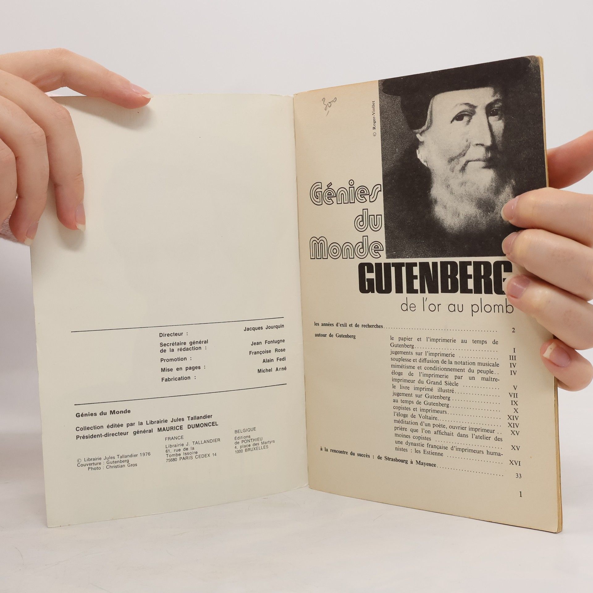 Christian Gross Génies du Monde. Gutenberg