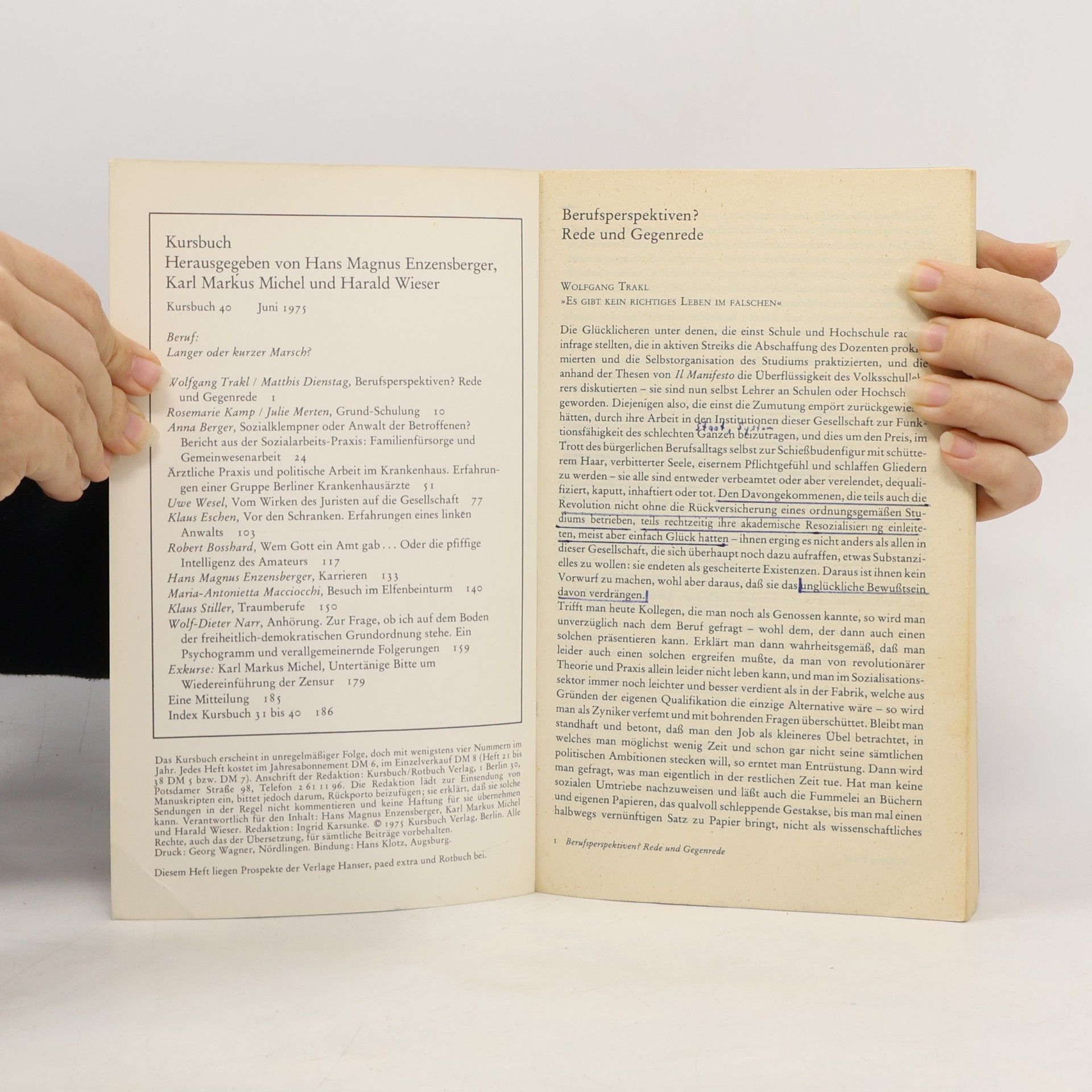Various authors Kursbuch 40