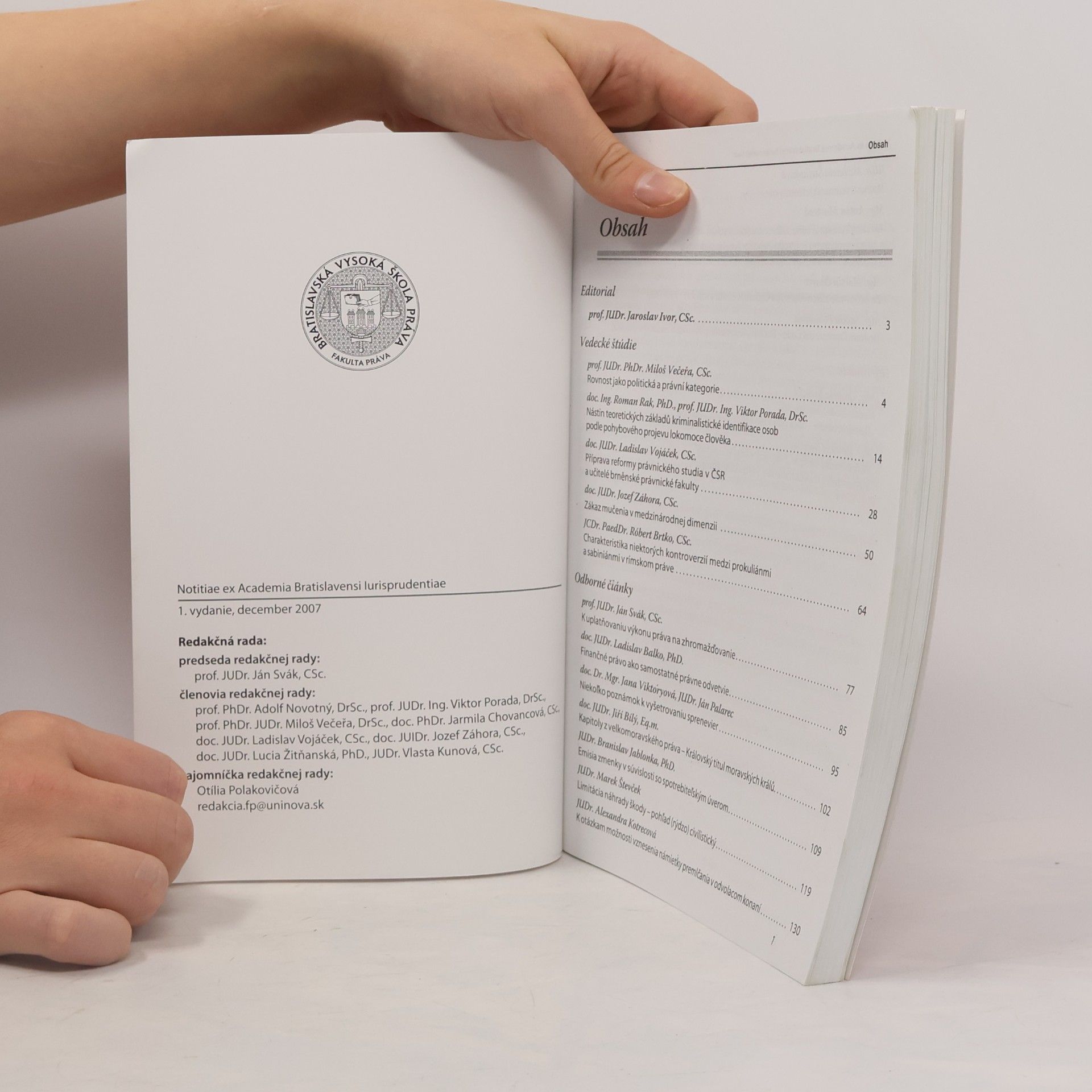 Kolektiv autorů Notitiae ex Academia Bratislavensi Iurisprudentiae I.