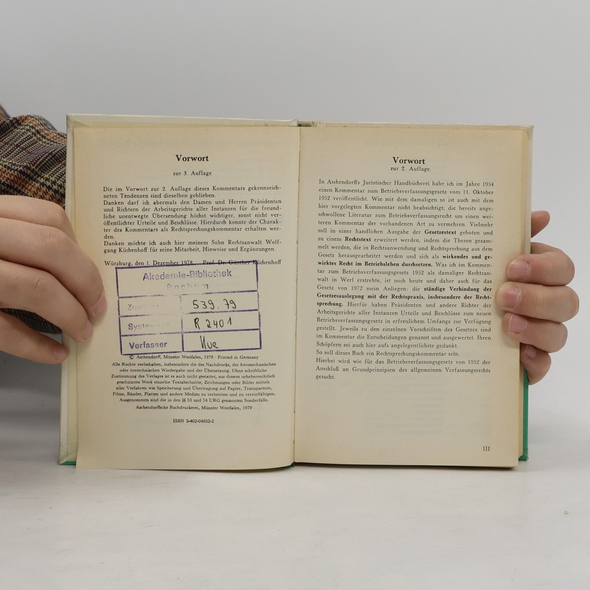 Günther Küchenhoff Aschendorffs Juristische Handbücher - 37: Betriebsverfassungsgesetz