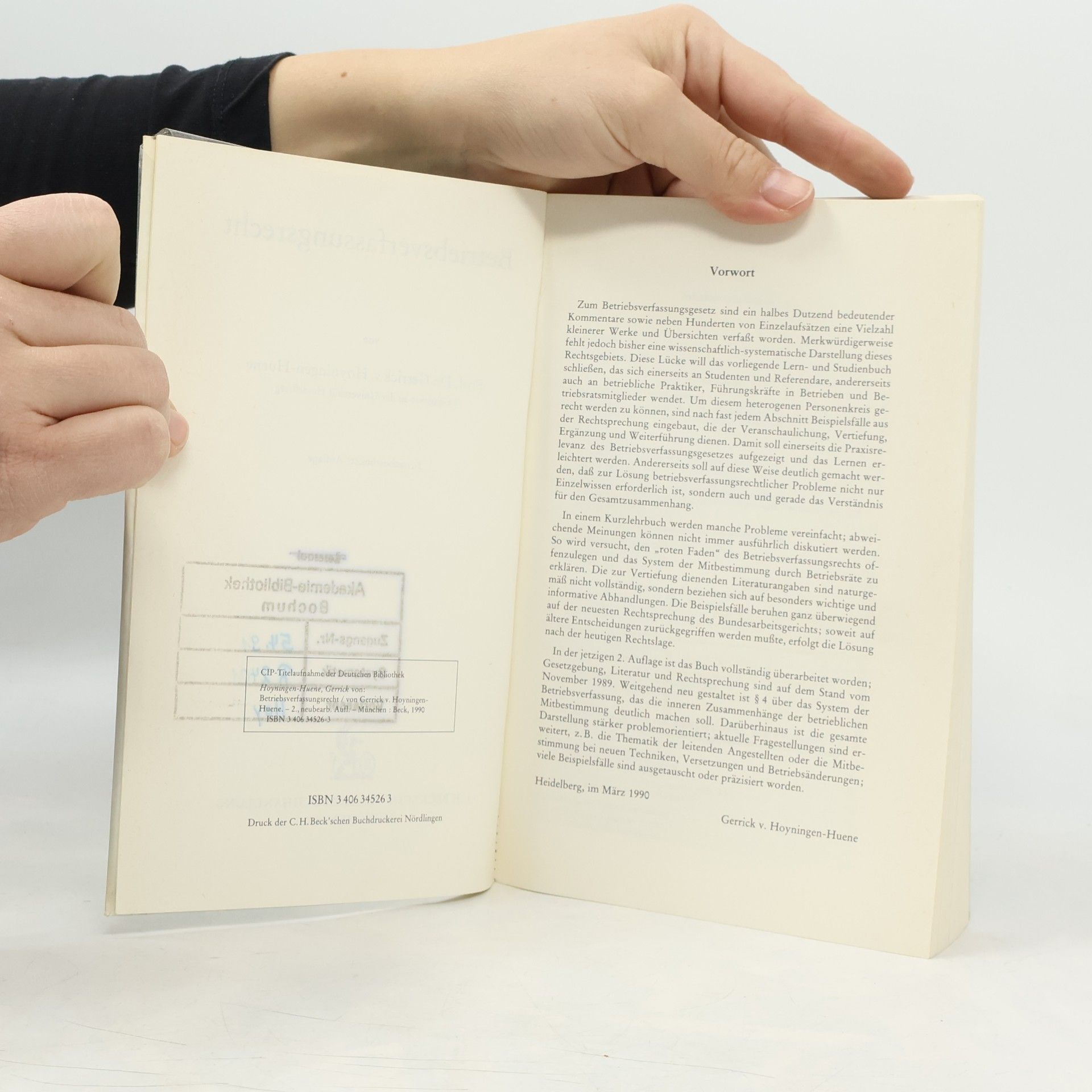 Gerrick von Hoyningen Huene Juristische Kurzlehrbücher für Studium und Praxis: Betriebsverfassungsrecht