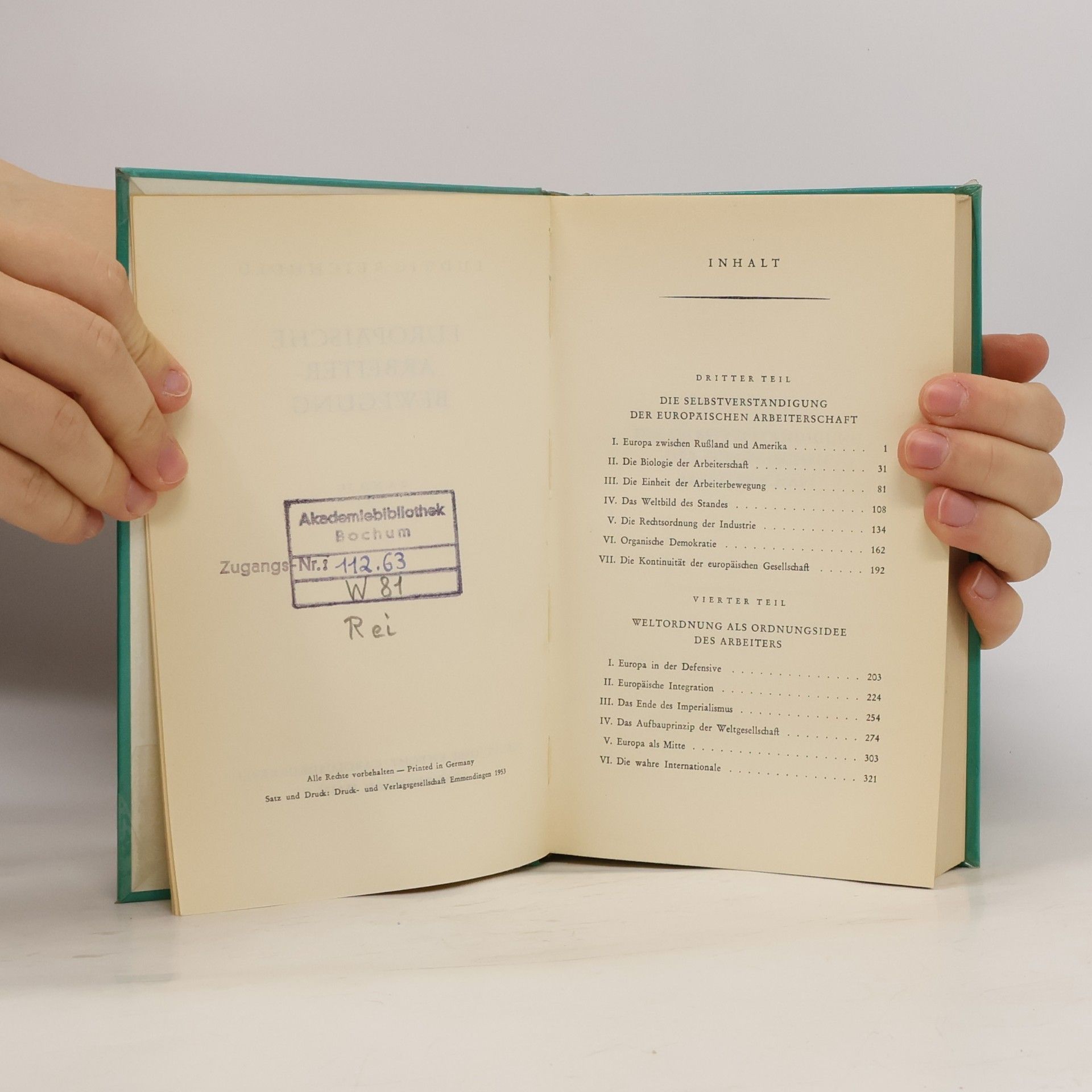 Ludwig Reichhold Europäische Arbeiterbewegung