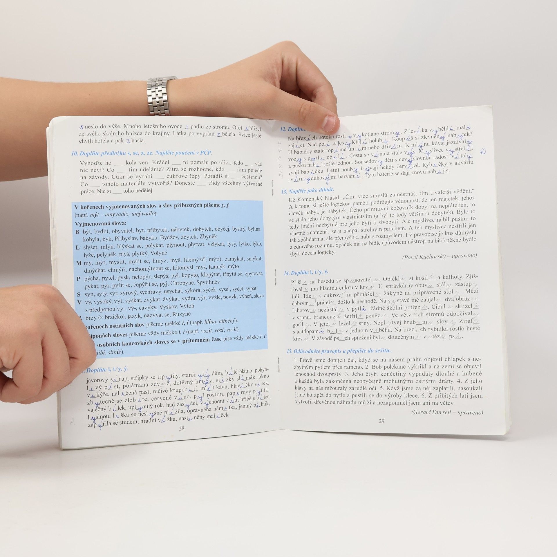 Collectif d'auteurs Opakujeme češtinu v 6. ročníku (1. díl): Přehled učiva, doplňovací cvičení, diktáty