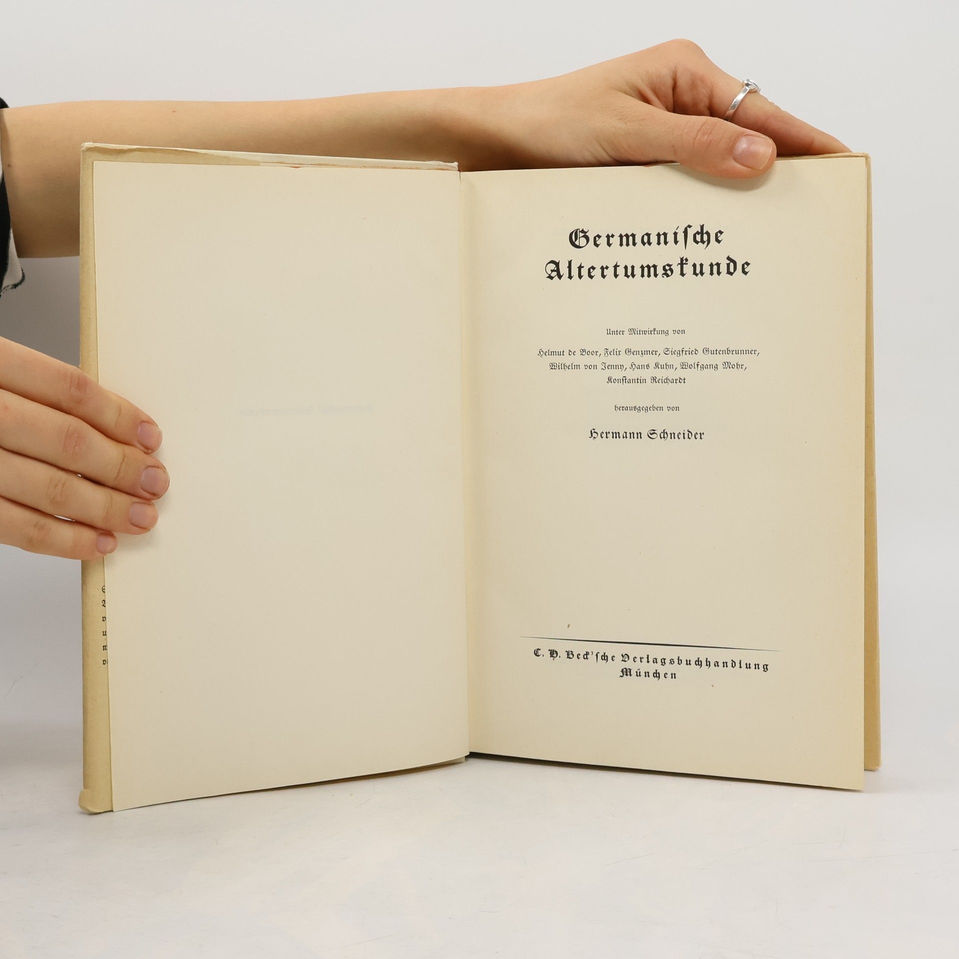 Hermann Schneider Germanische Altertumskunde