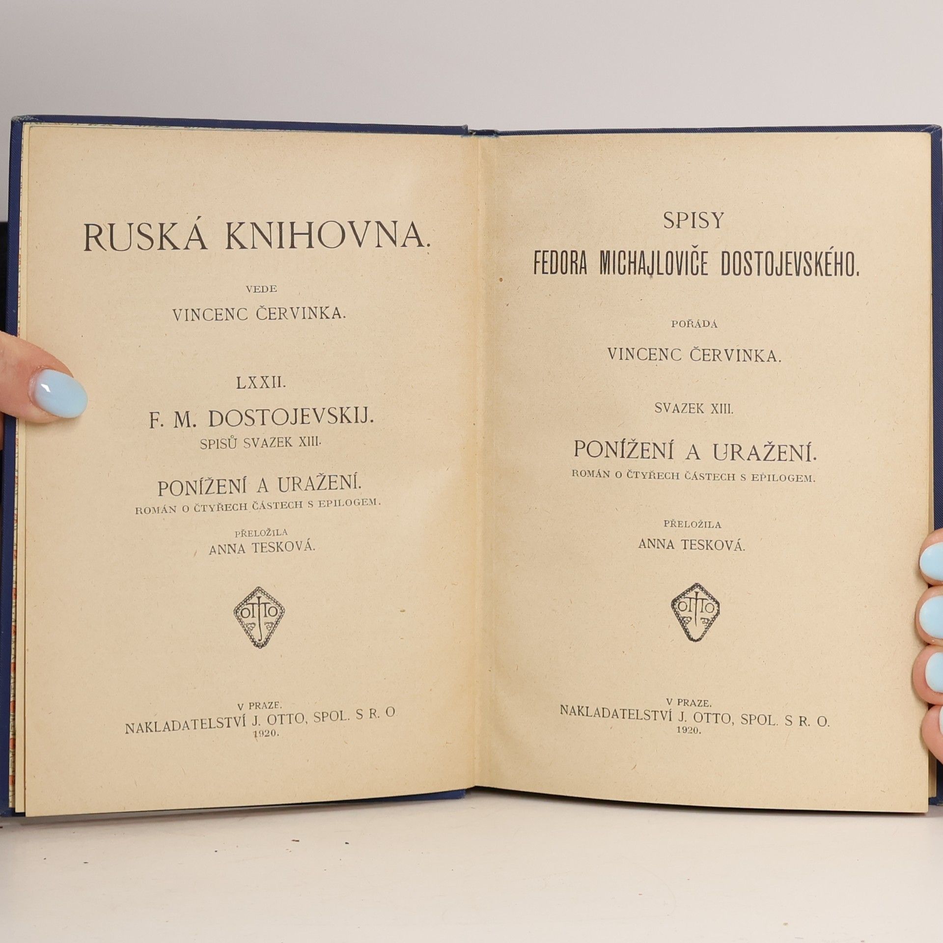 Fjodor Michajlovič Dostojevskij Ponížení a uražení svazek XIII.