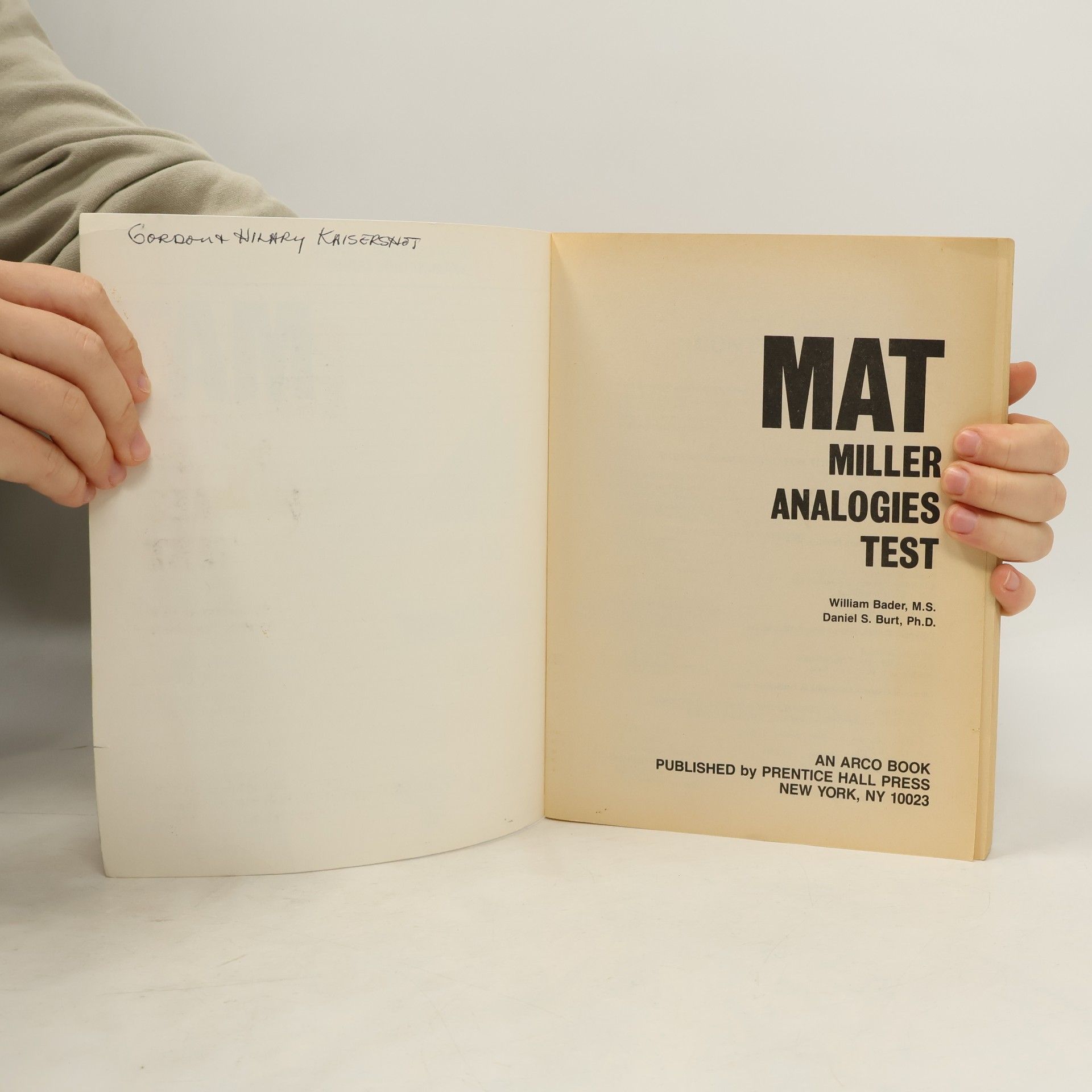 William C. Bader Professional Career Examination Series: MAT Miller Analogies Test