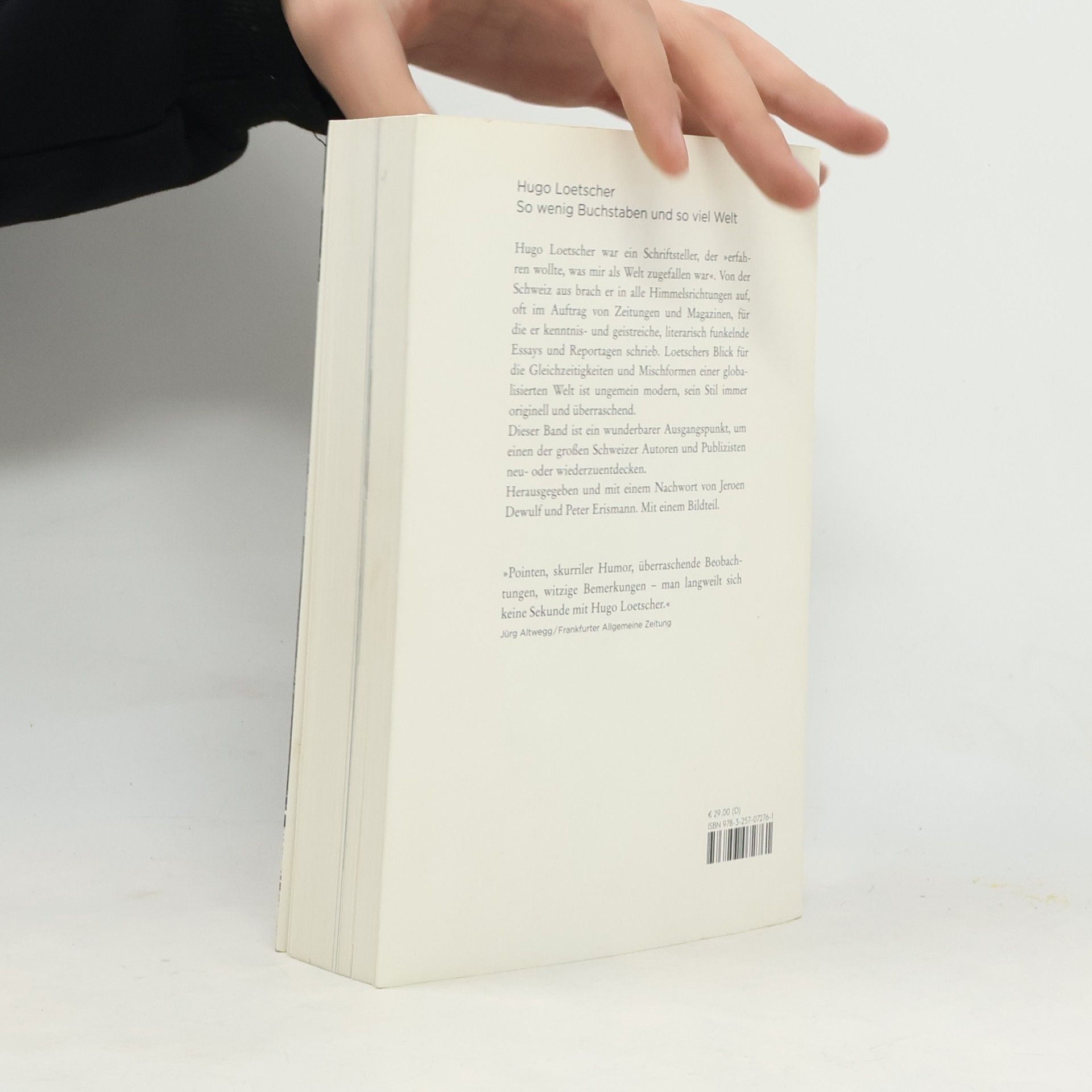 Hugo Loetscher So wenig Buchstaben und so viel Welt