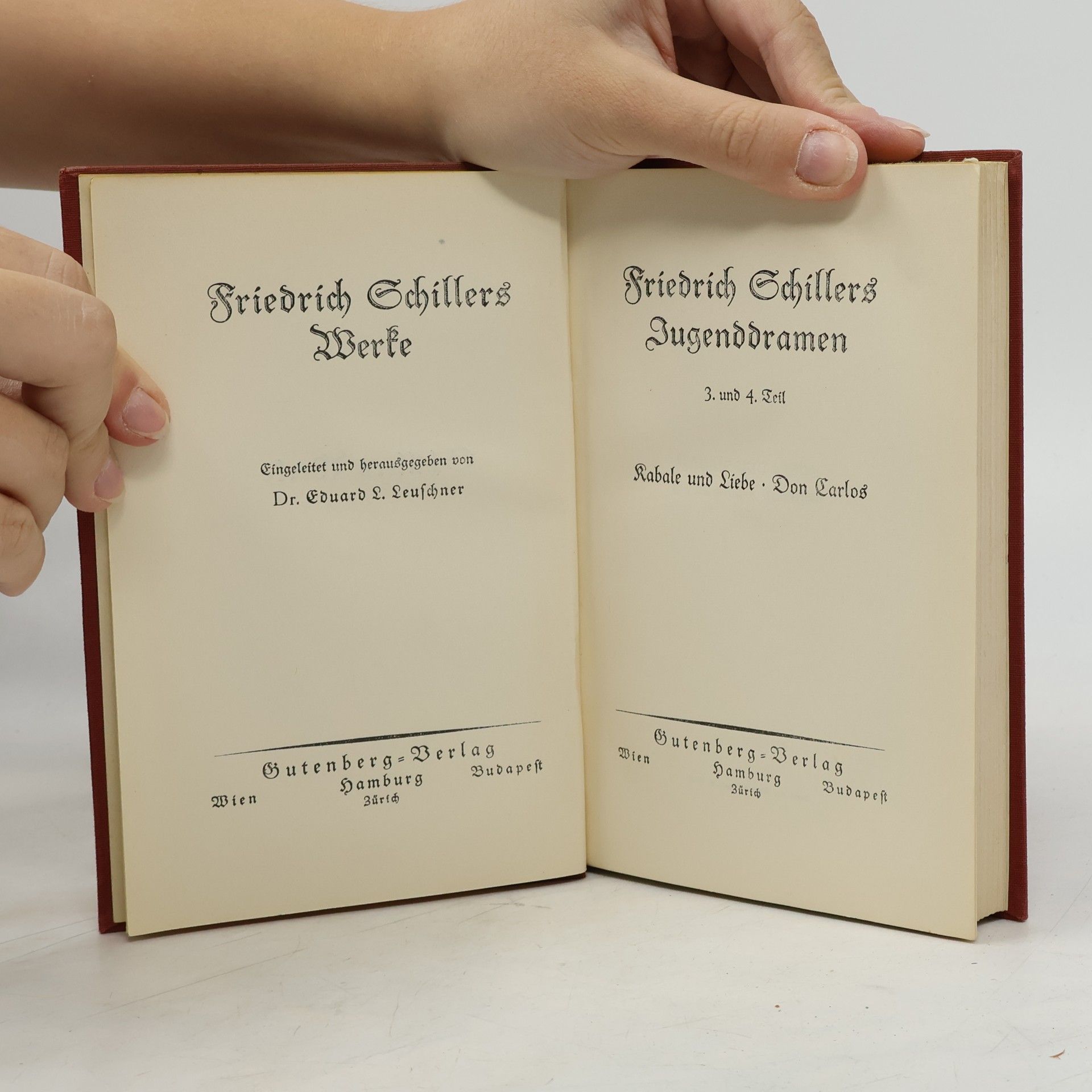 Friedrich Schiller Jugenddramen 3-4