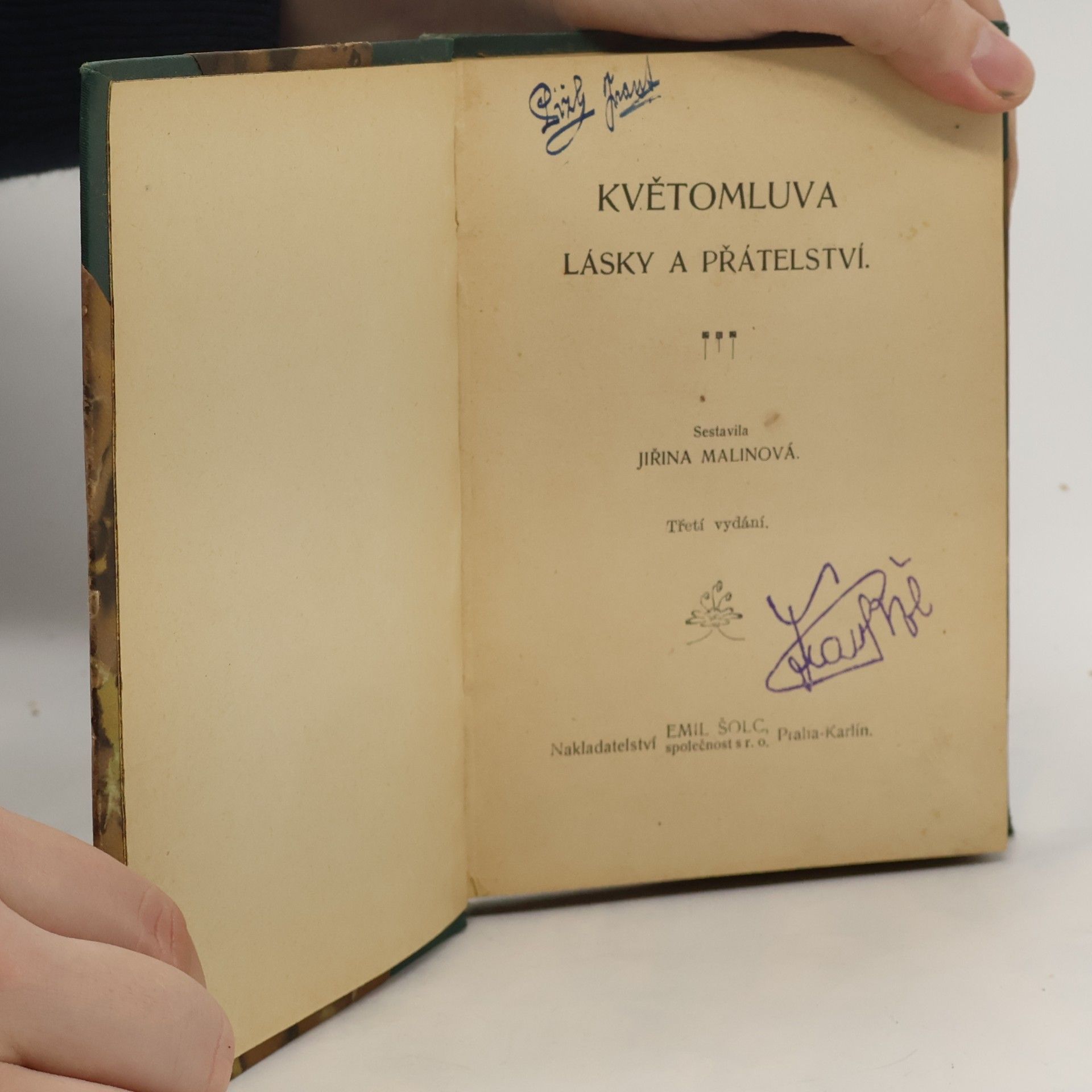 Jiřina Malinová Květomluva lásky a přátelství