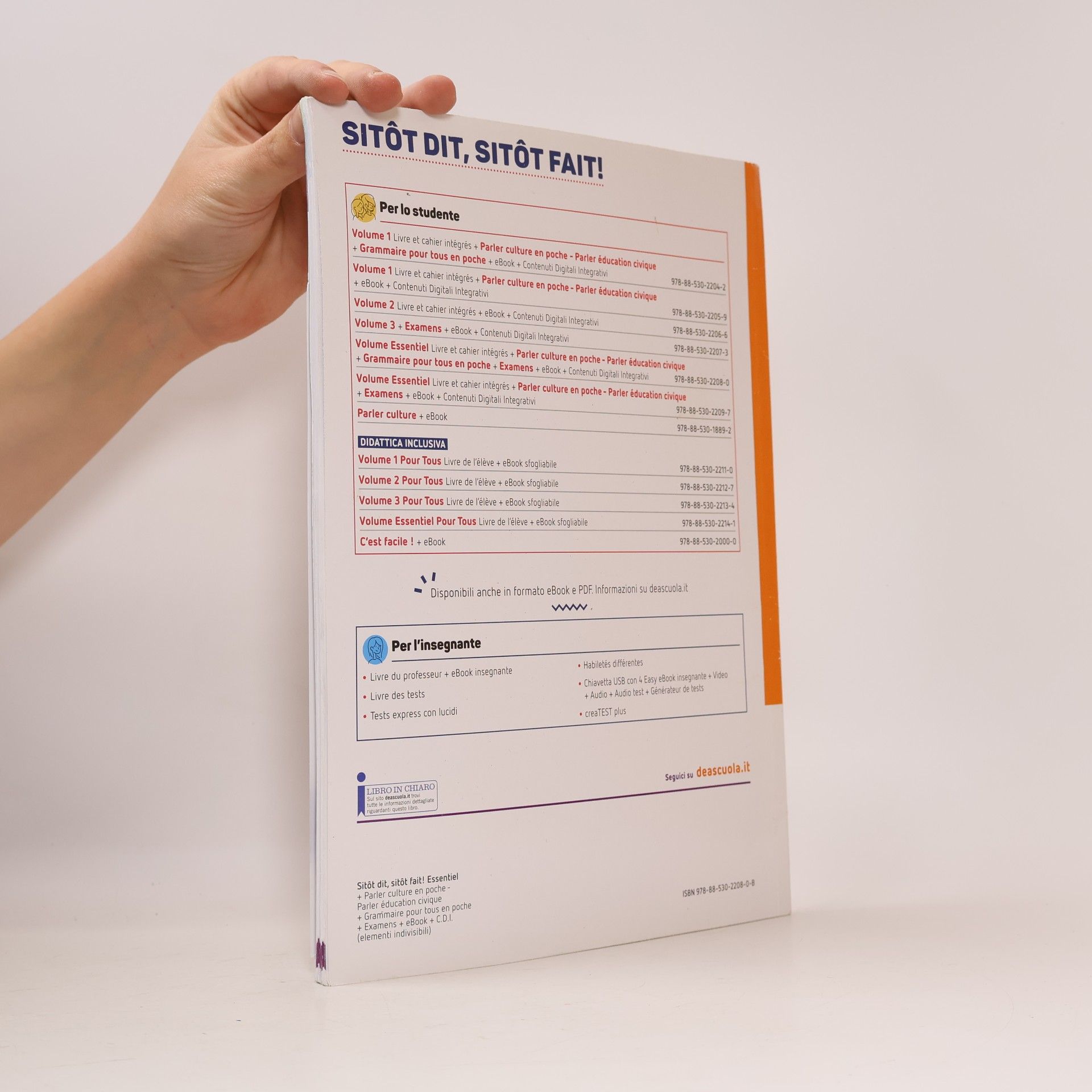 Lidia Parodi Sitot dit, sitot fait. Livre l'élève et cahier. Essentiel. Avec Parler culture en poche, Educazione Civica e Agenda 2030, Grammaire pour tous, Examen.. Per la Scuola media. Con espansione online