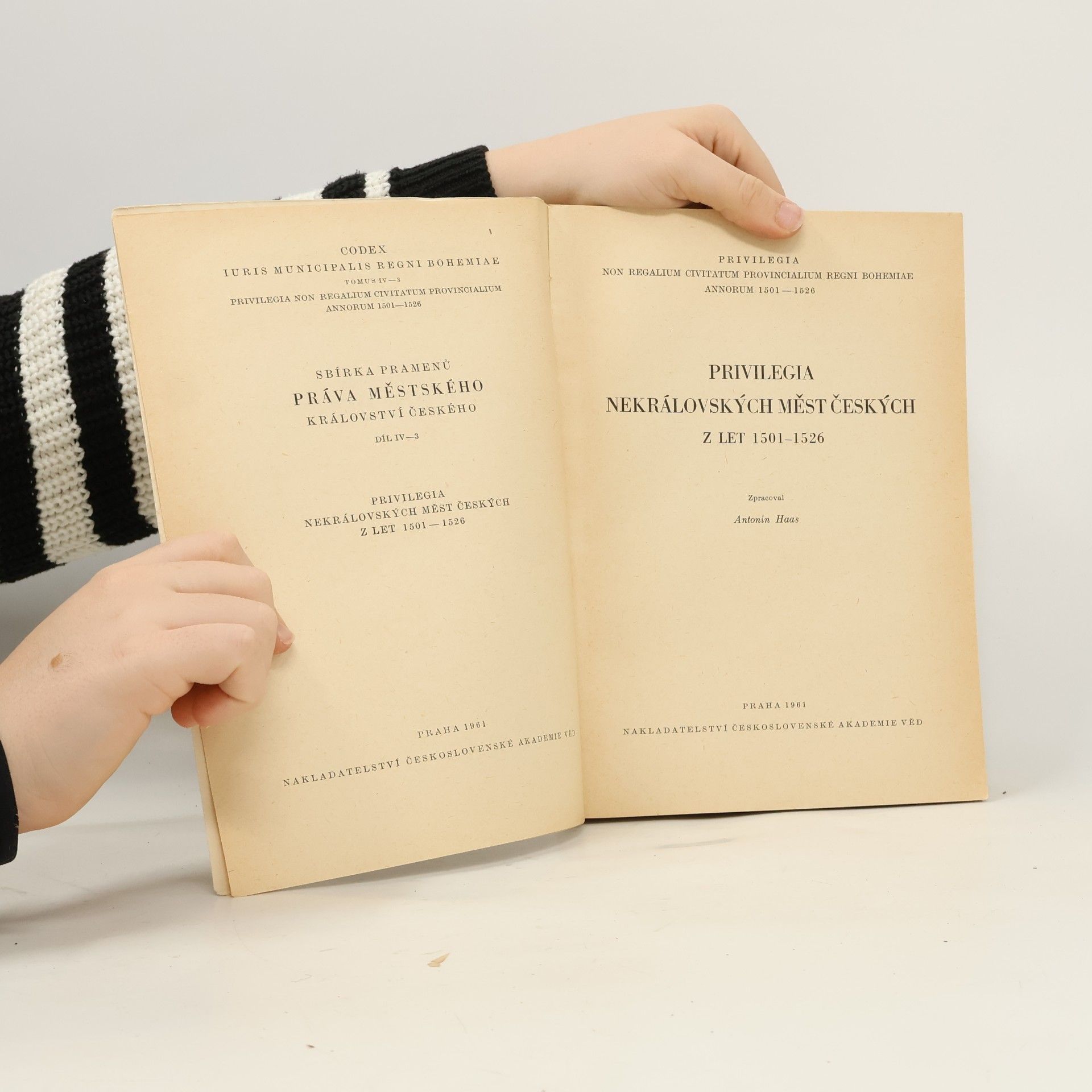 Antonín Haas Privilegia nekrálovských měst českých z let 1501-1526