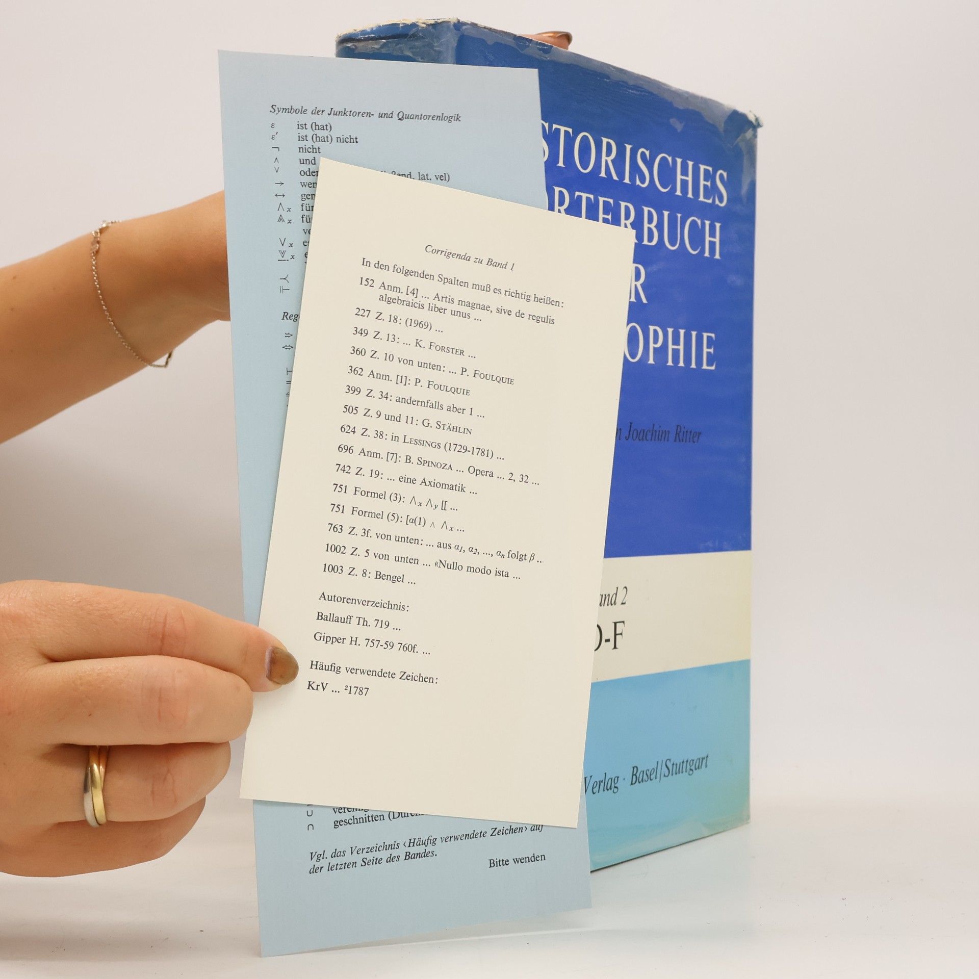 Heinz-Joachim Ritter Historisches Wörterbuch der Philosophie 2 (D-F)