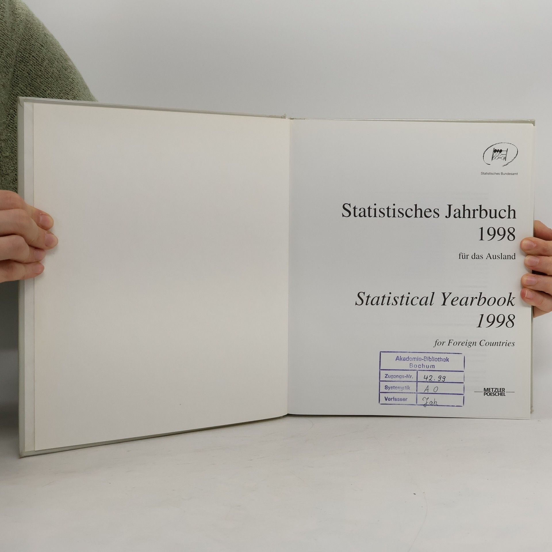Statistisches Bundesamt Statistisches Jahrbuch 1998
