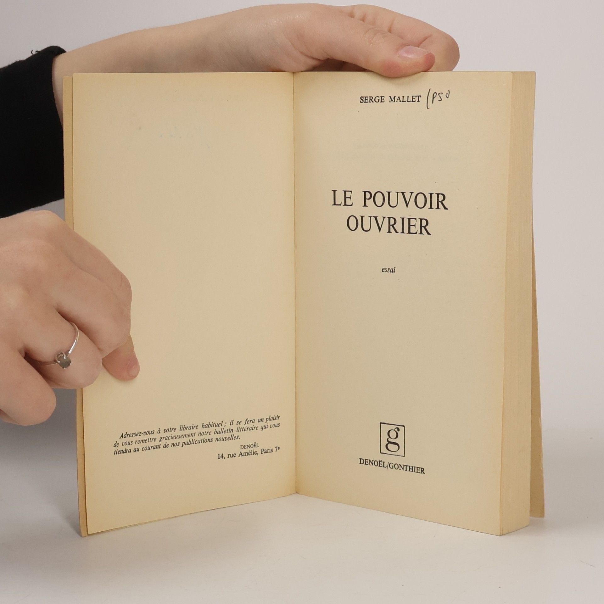 Serge Mallet LE POUVOIR OUVRIER