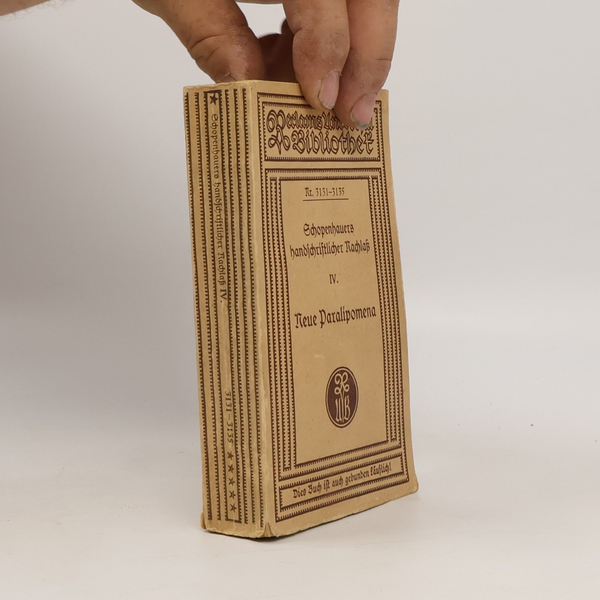 Arthur Schopenhauer Schopenhauers handschriftlicher Nachlaß IV.