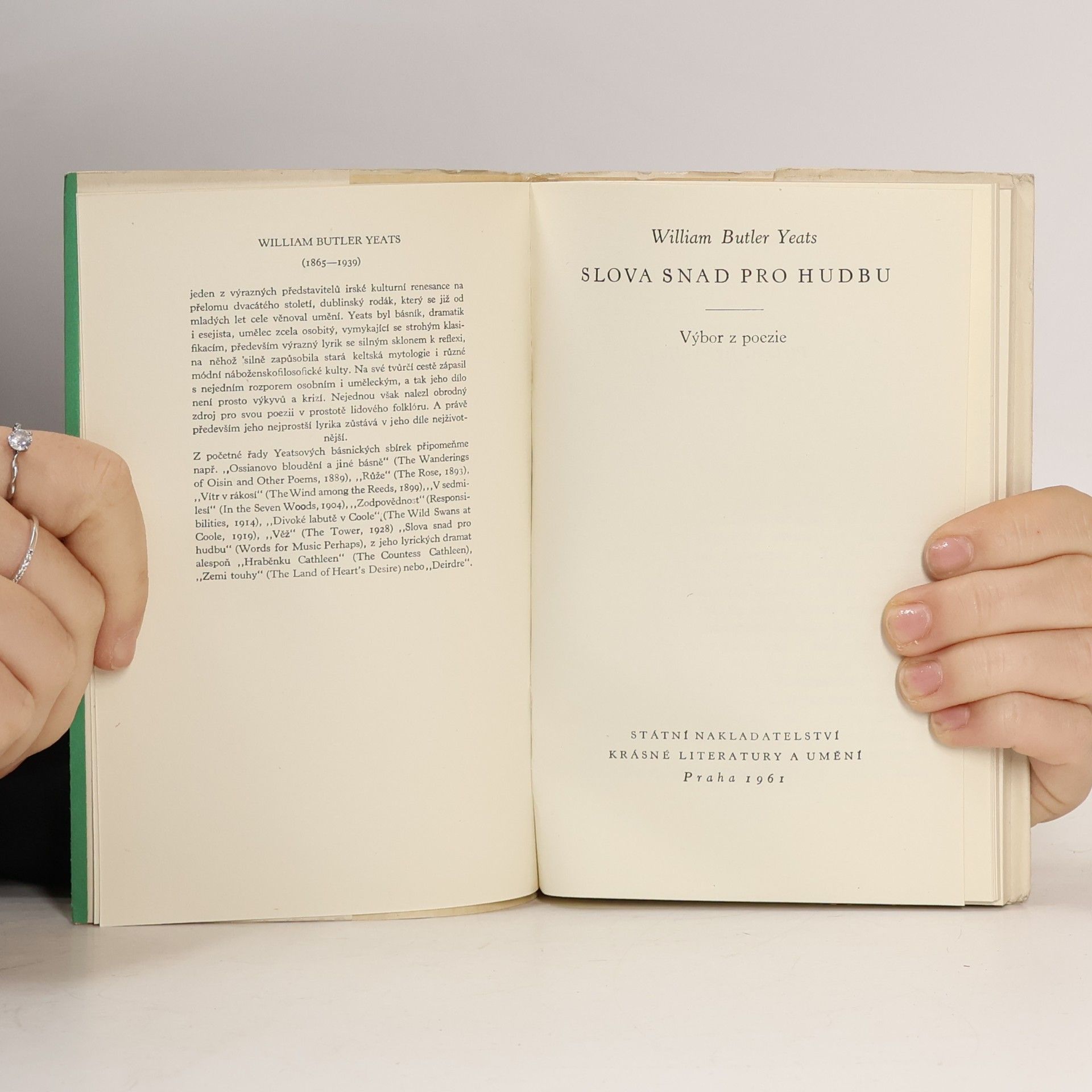 W. B. Yeats Slova snad pro hudbu